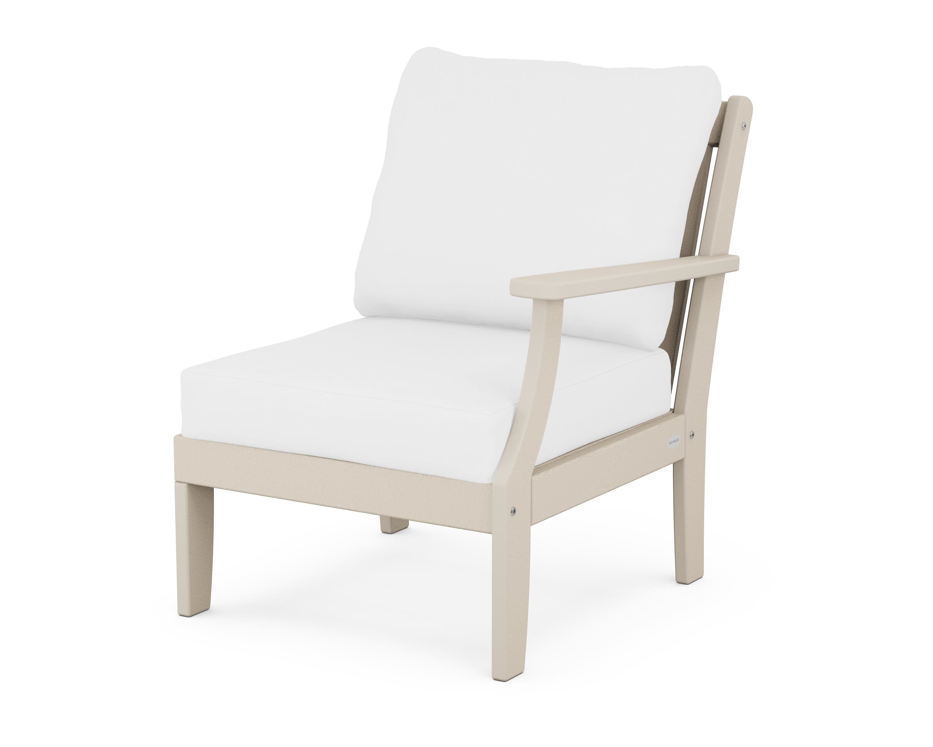 POLYWOOD® Braxton Modular Right Arm Chair in Sand / Natural