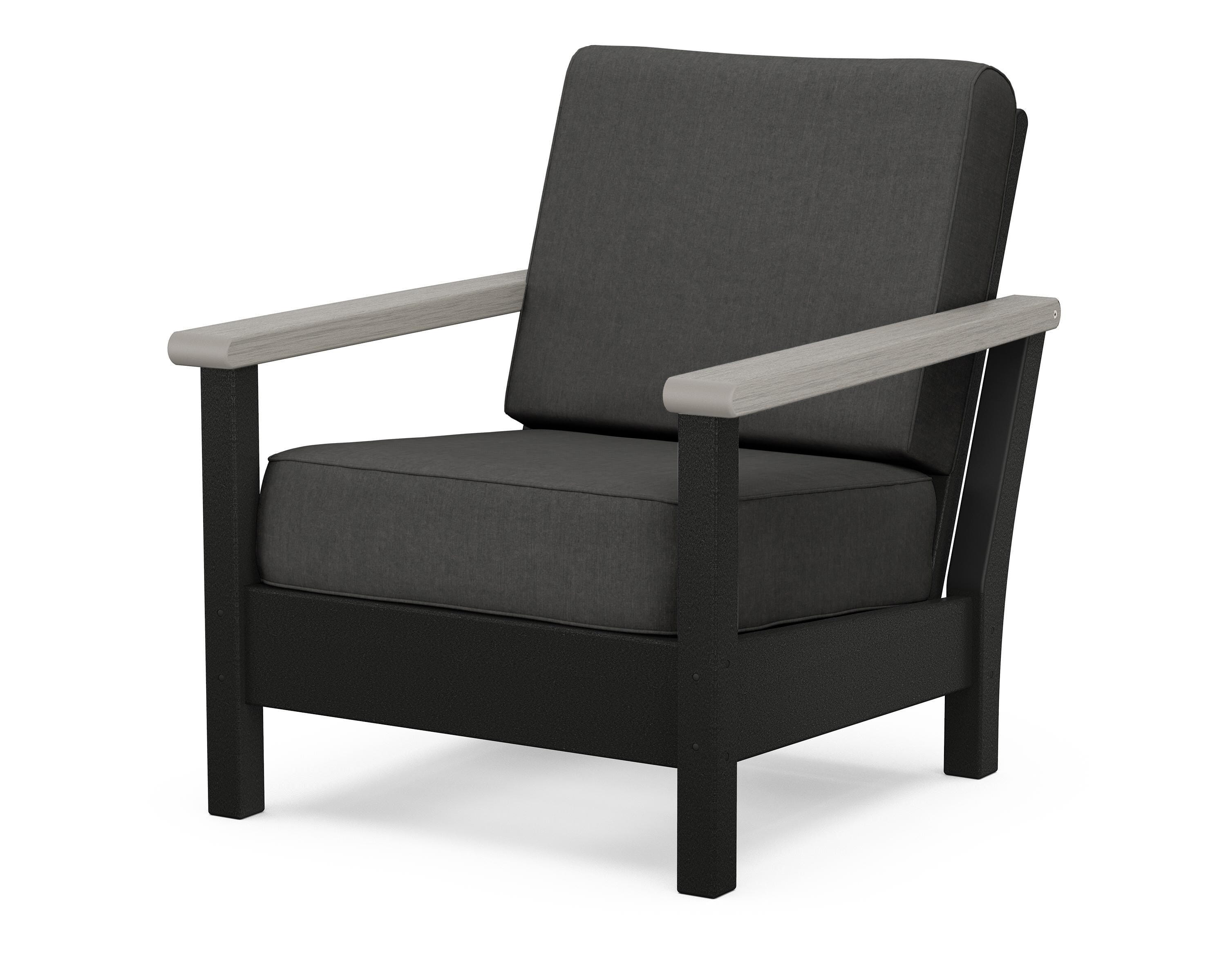 POLYWOOD® Harbour Deep Seating Chair in Black / Driftwood / Spectrum Carbon