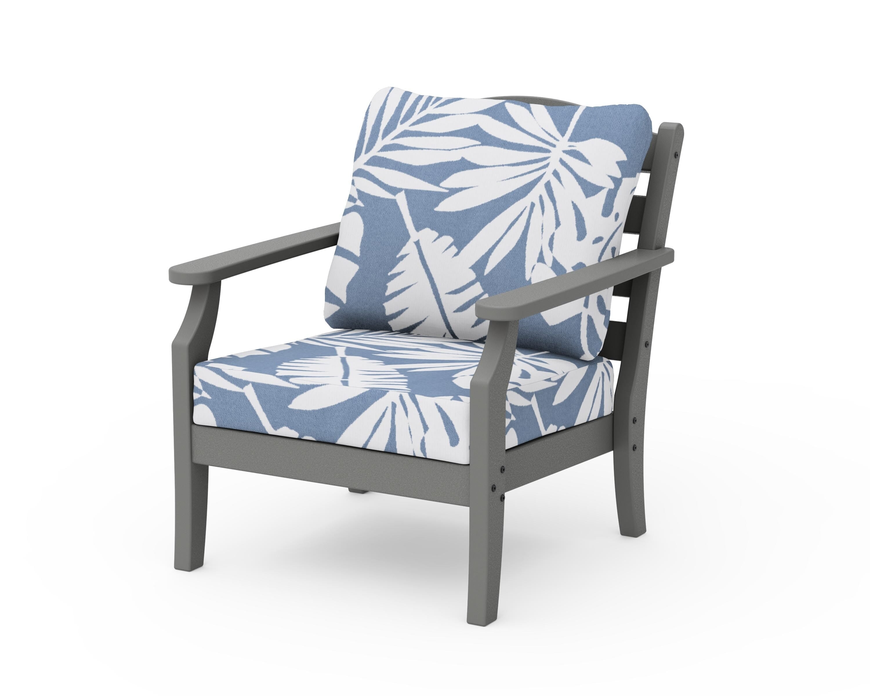 Draper James™ by POLYWOOD® Savannah Deep Seating Chair in Slate Grey / Leaf Sky Blue