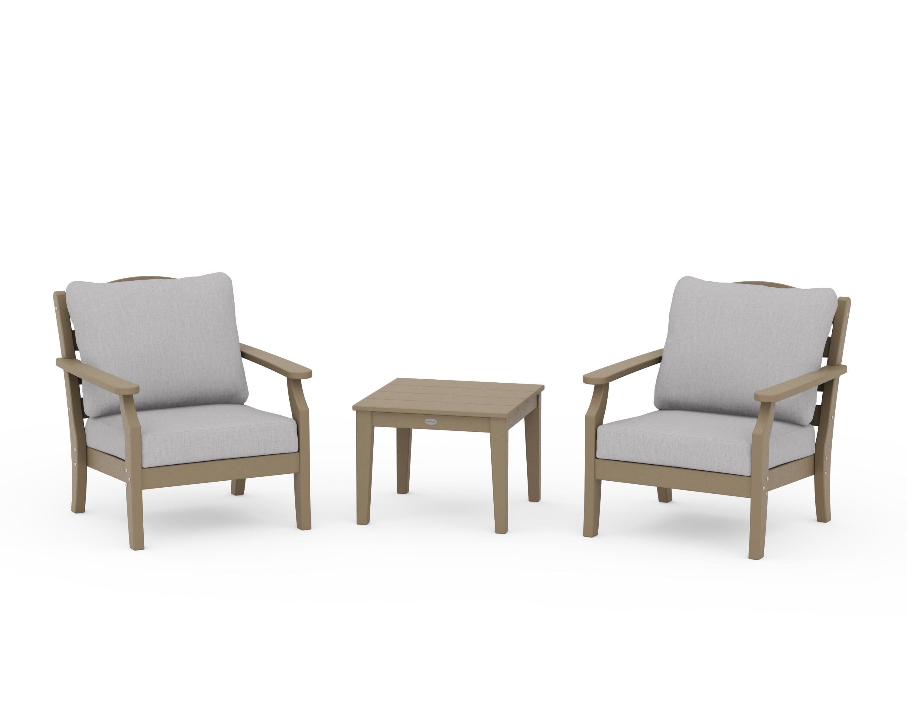 Draper James™ by POLYWOOD® Savannah 3-Piece Deep Seating Set in Vintage Sahara / Granite