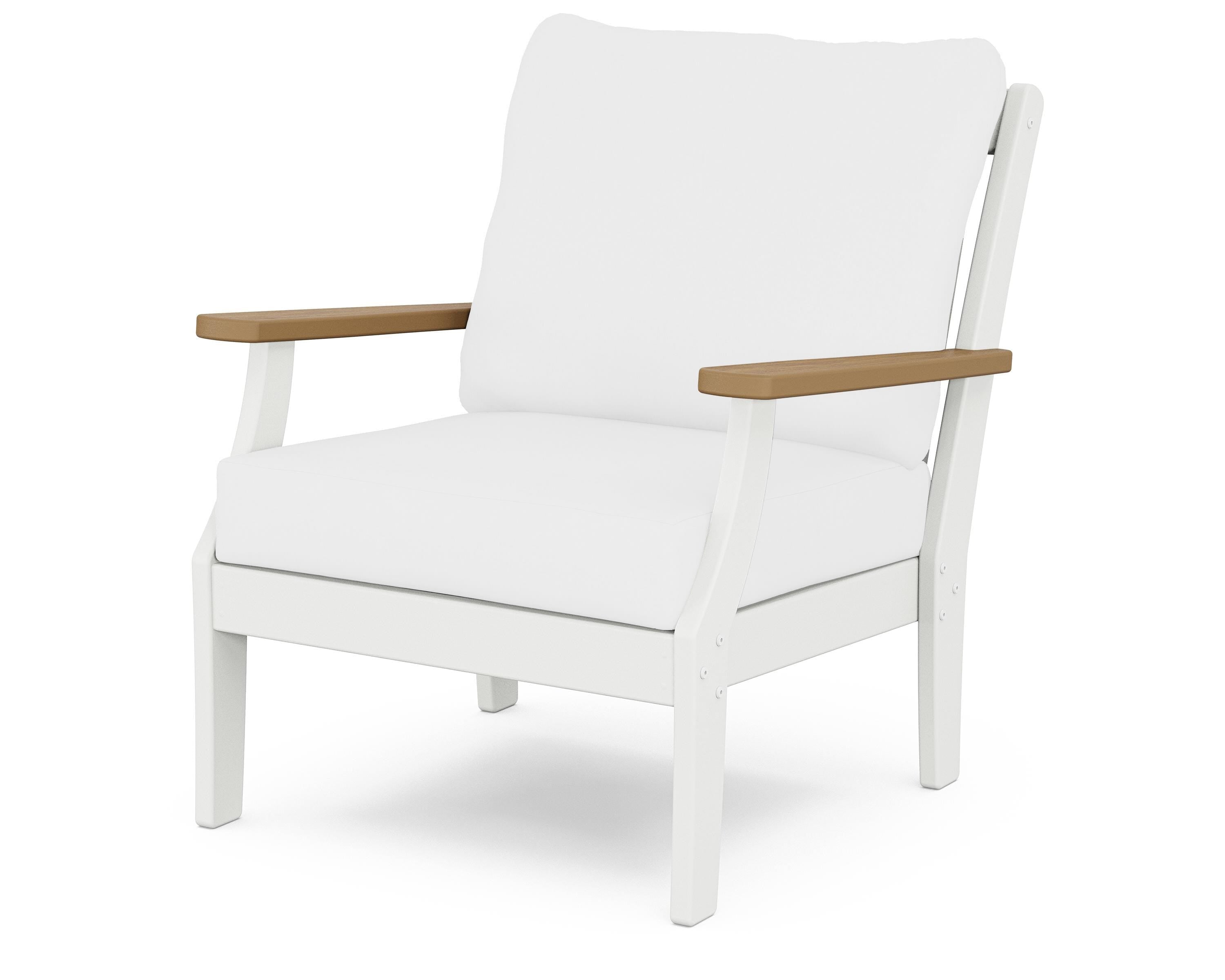 POLYWOOD® Braxton Deep Seating Chair in White / Natural / Natural