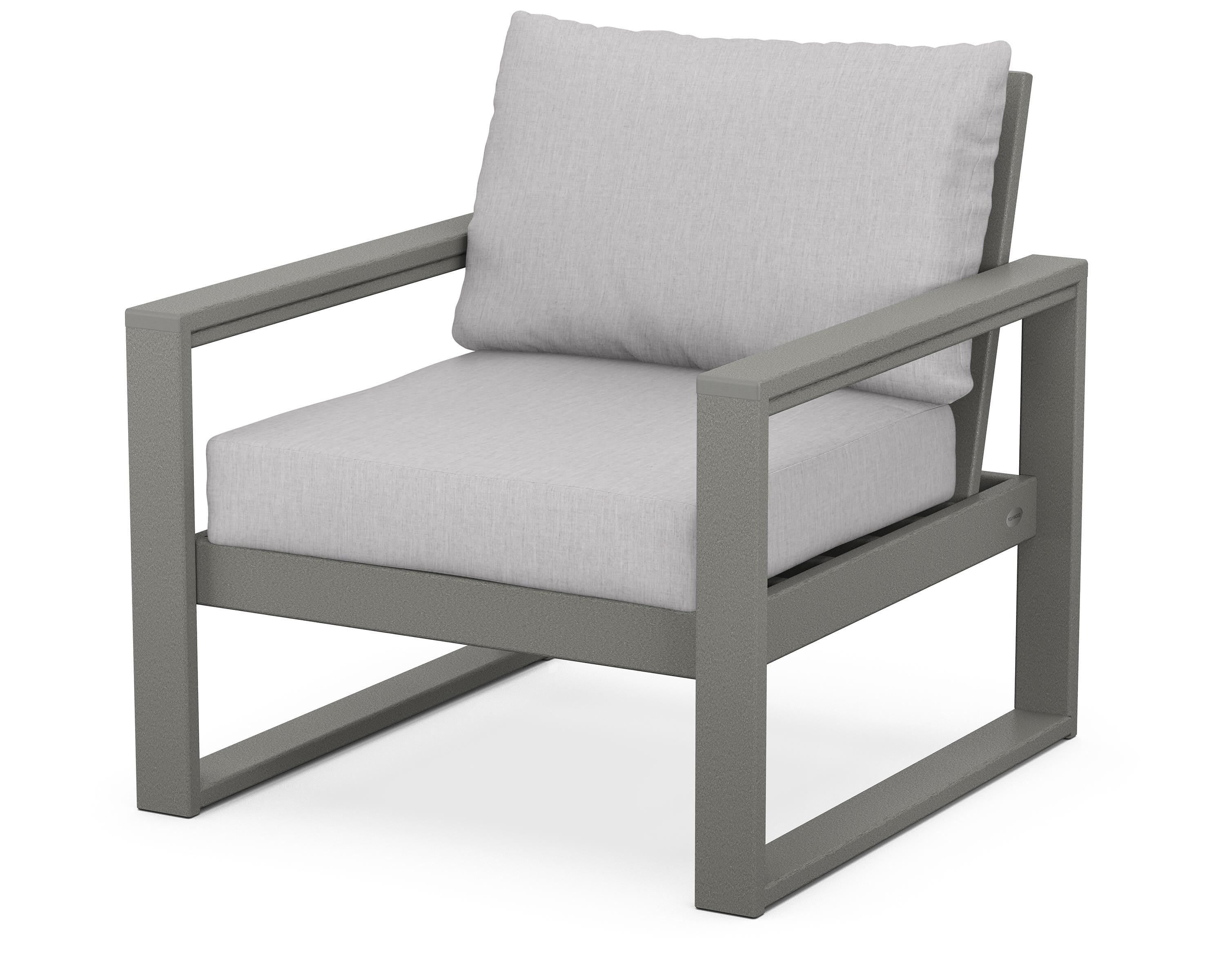 POLYWOOD® EDGE Club Chair in Slate Grey / Granite
