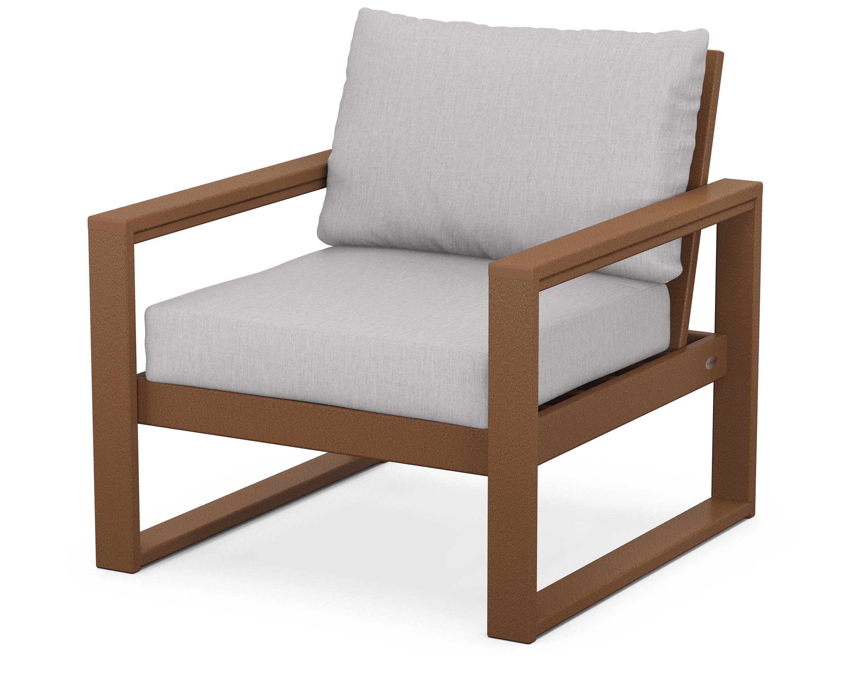 POLYWOOD® EDGE Club Chair in Teak / Granite