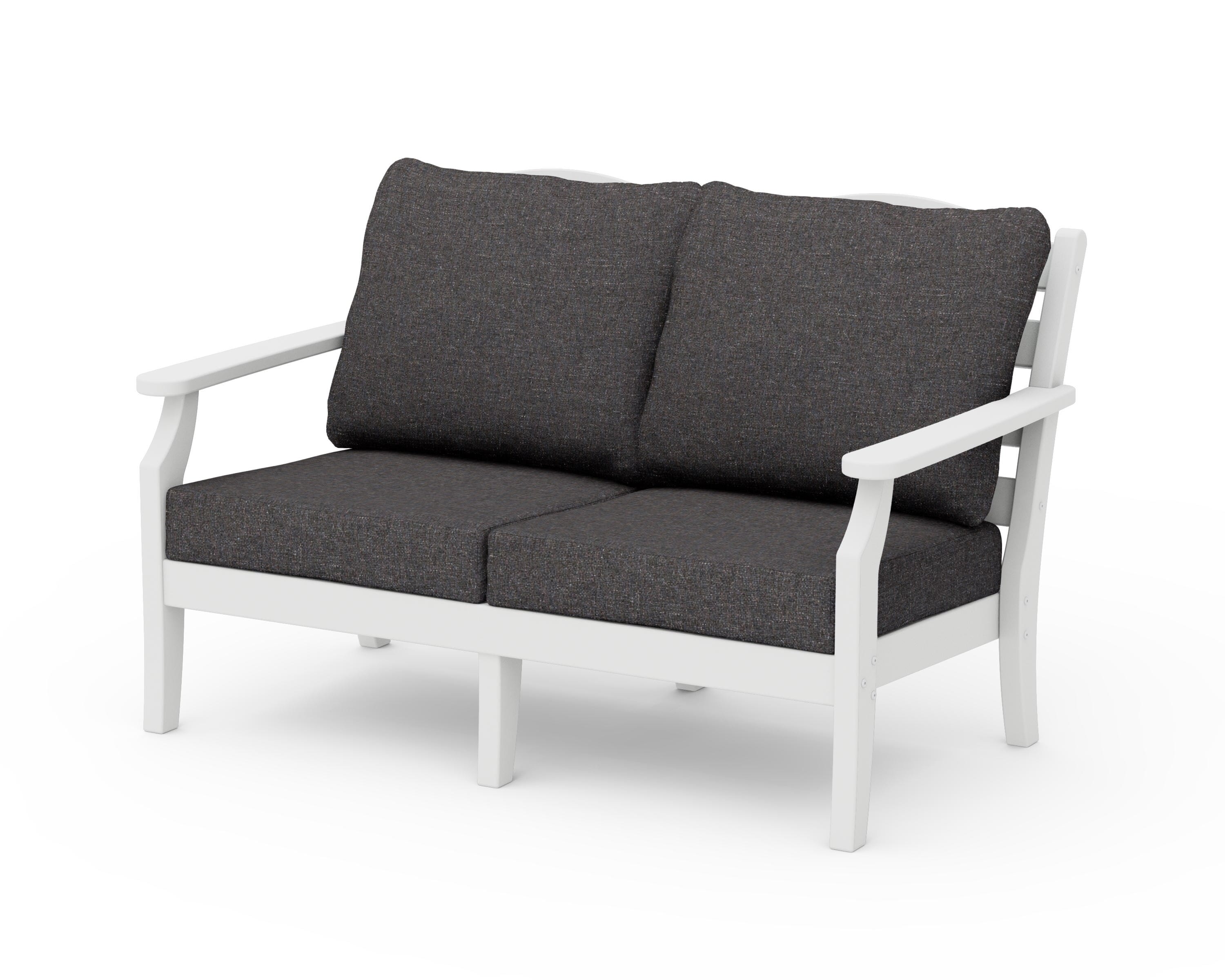 Draper James™ by POLYWOOD® Savannah Deep Seating Loveseat in White / Ash Charcoal