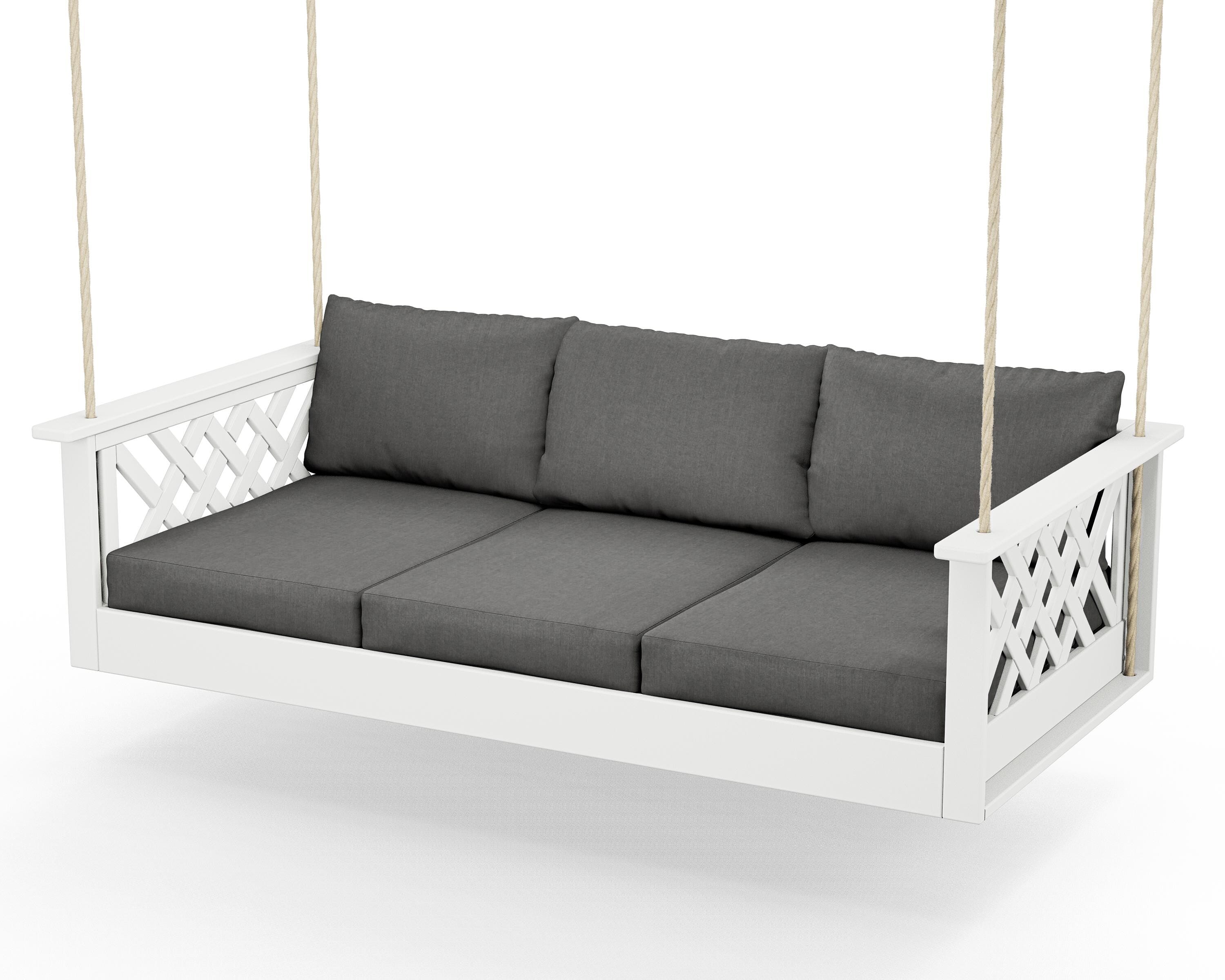 Country Living Wovendale Daybed Swing in White / Spectrum Carbon