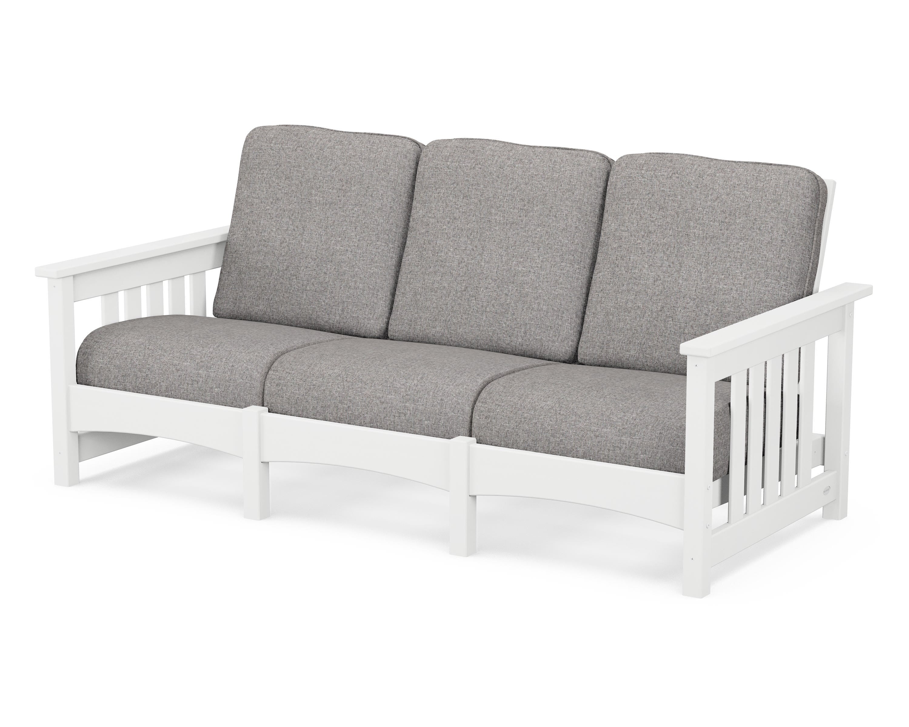 POLYWOOD® Club Mission Sofa in White / Grey Mist