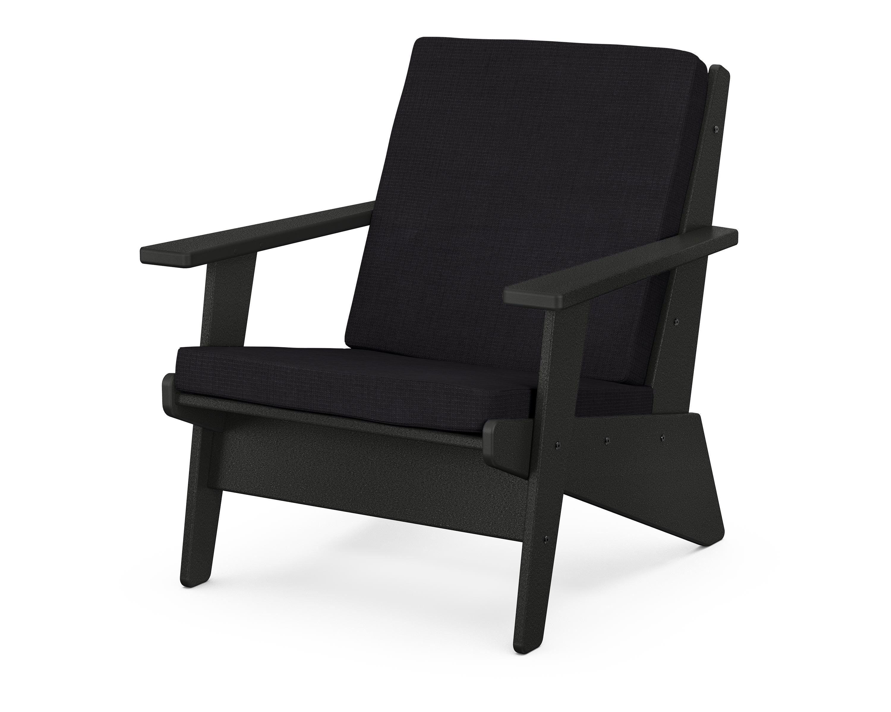 POLYWOOD® Riviera Modern Lounge Chair in Black / Midnight Linen