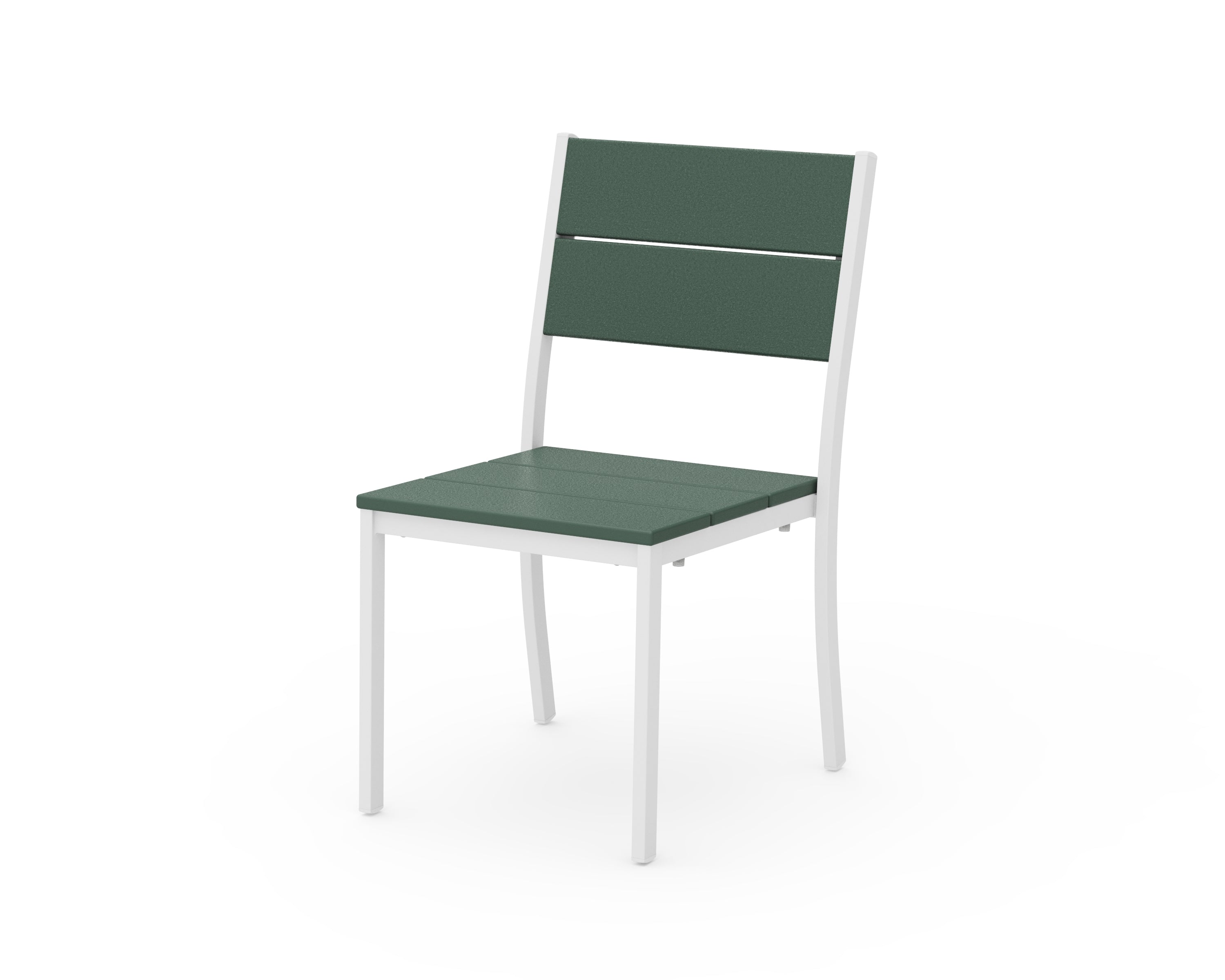 POLYWOOD® Main Street Stacking Dining Side Chair in White / Green