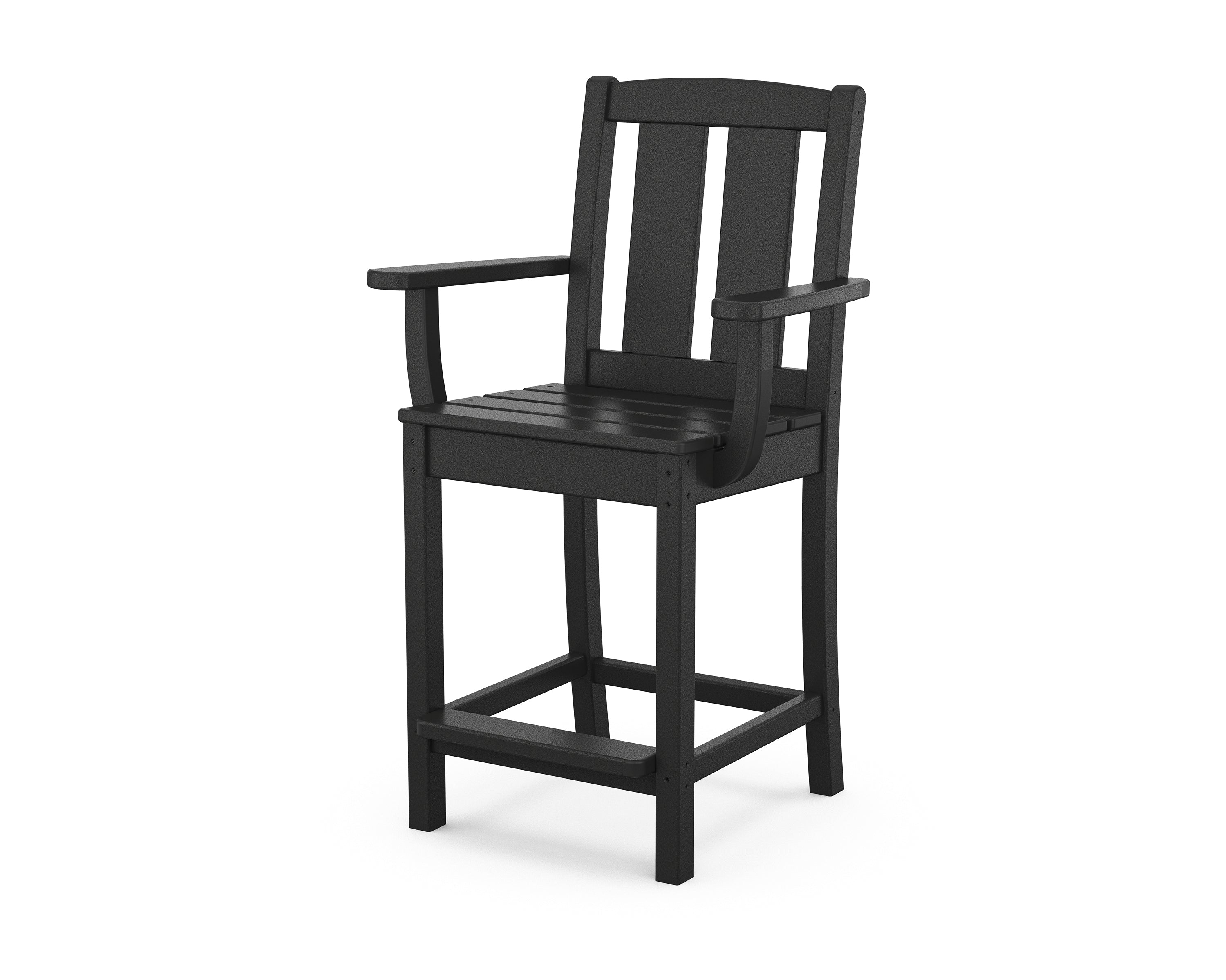 POLYWOOD® Mission Counter Arm Chair in Black