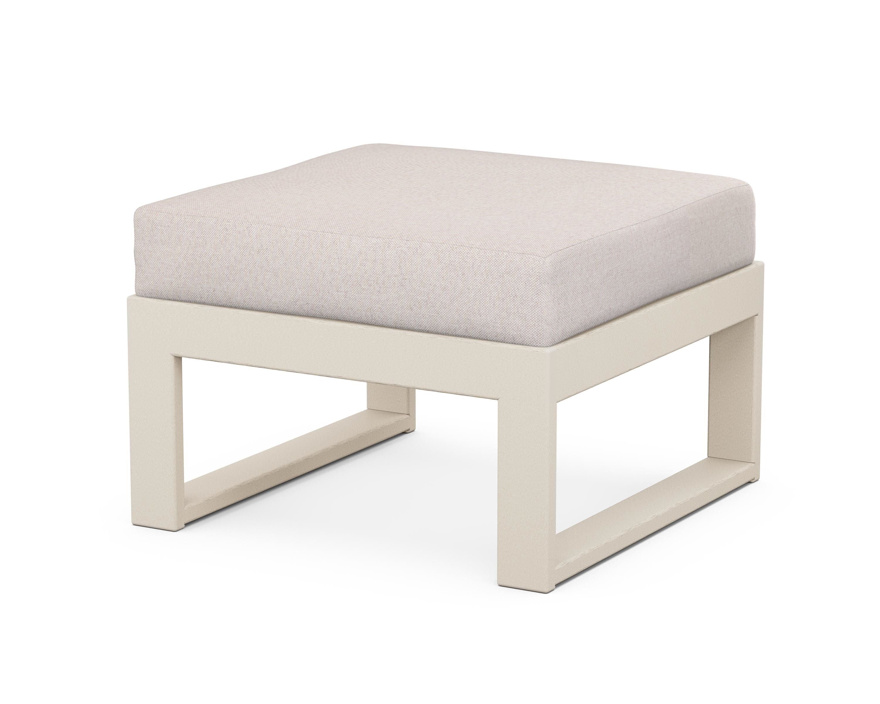 Unbranded Modular Ottoman - Modern in Sand / Dune Burlap