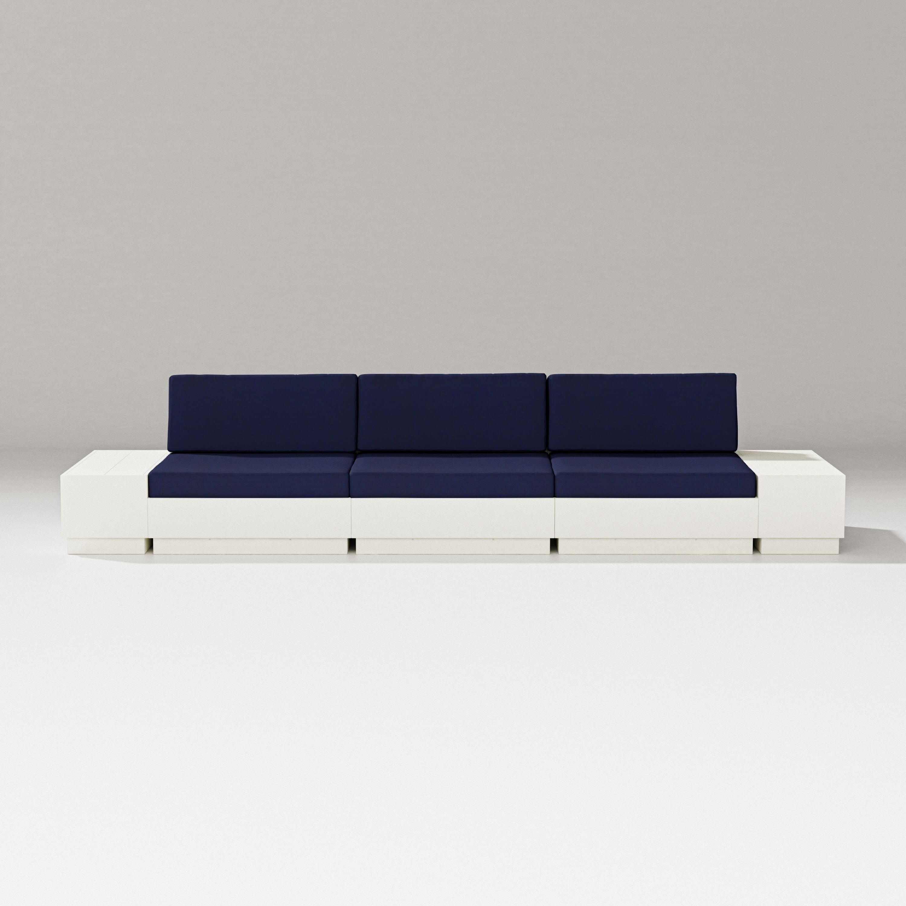 PW Designer Series Elevate Straight Sectional in Vintage White / Navy