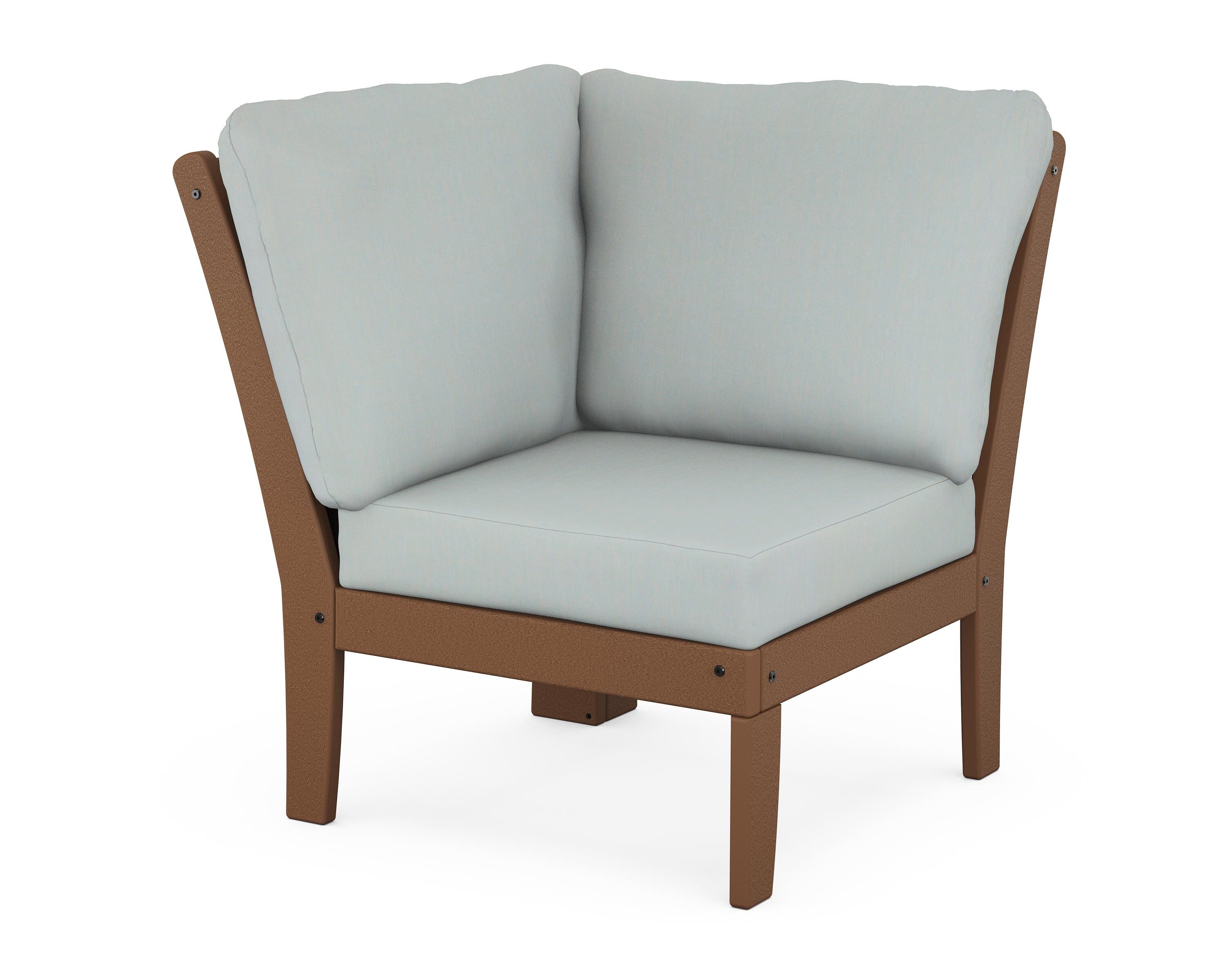 POLYWOOD® Braxton Modular Corner Chair in Teak / Spa