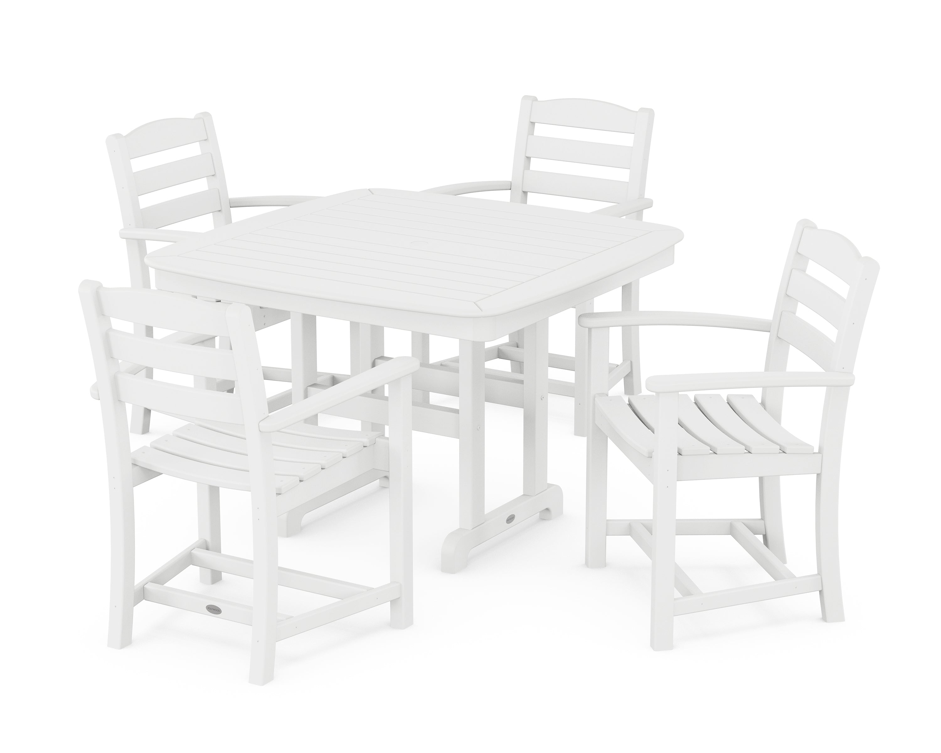POLYWOOD® La Casa Café 5-Piece Dining Set with Trestle Legs in White