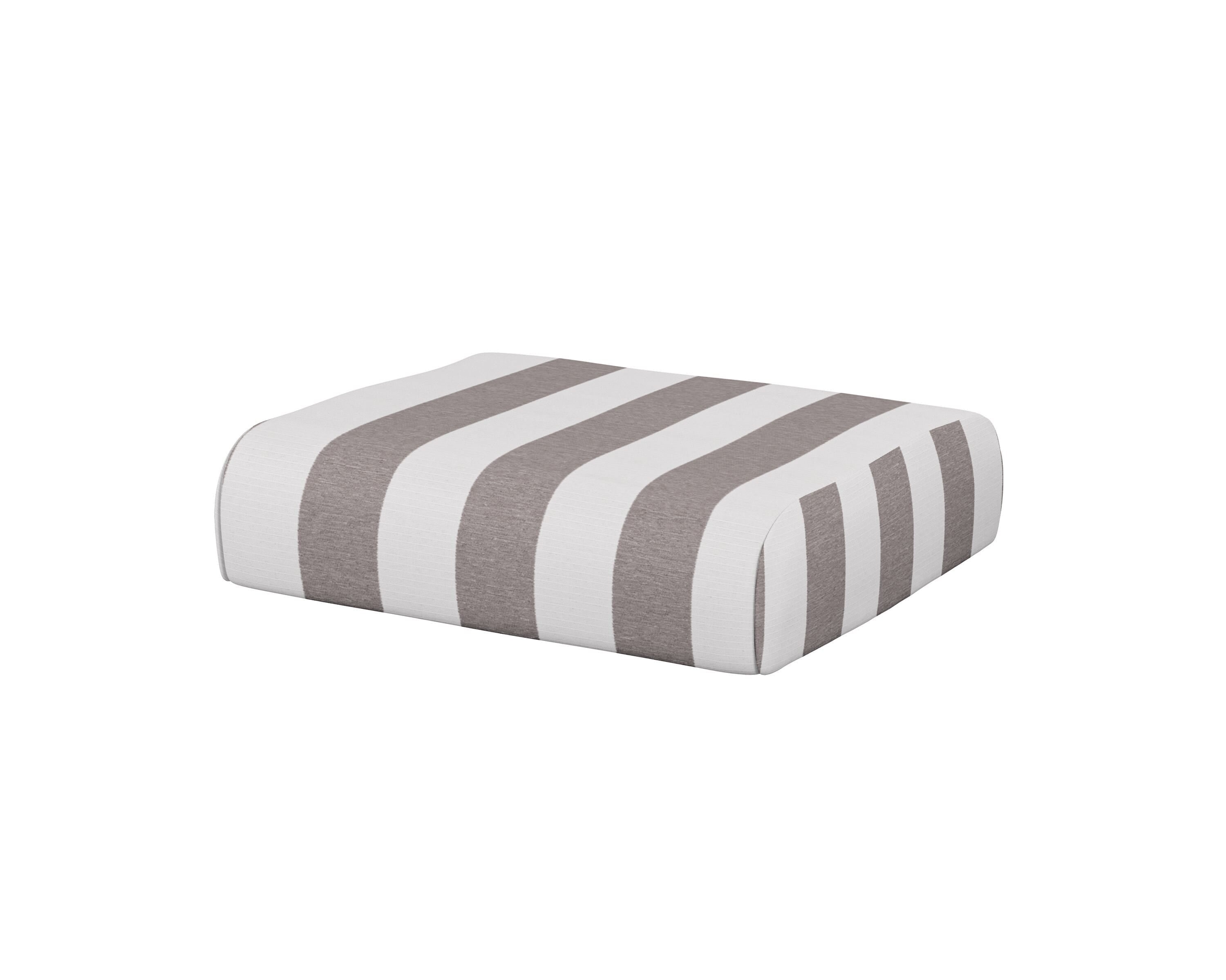 POLYWOOD® Club Ottoman Cushion in Cabana Stripe Grey Mist