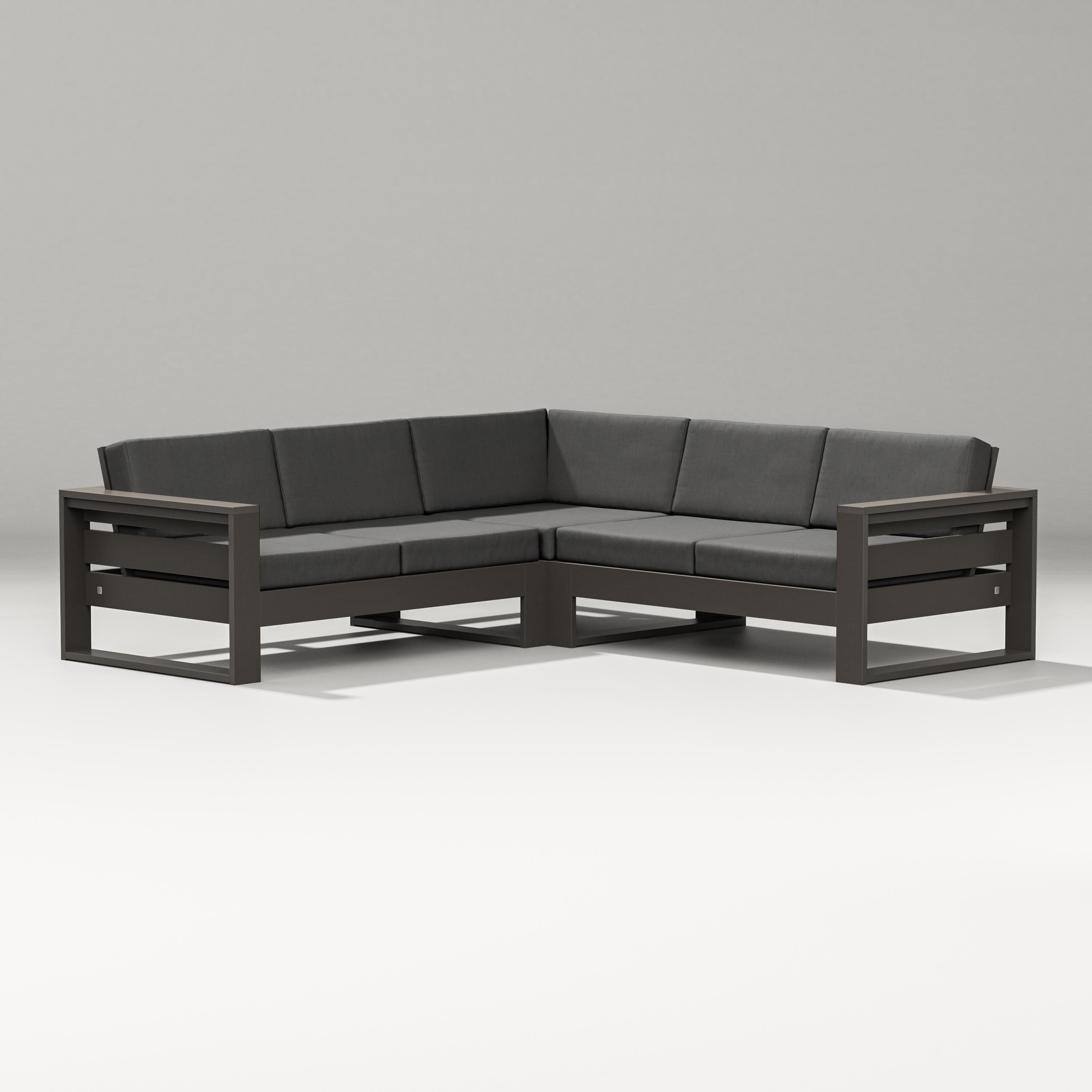 PW Designer Series Latitude Corner Sectional in Vintage Coffee / Spectrum Carbon