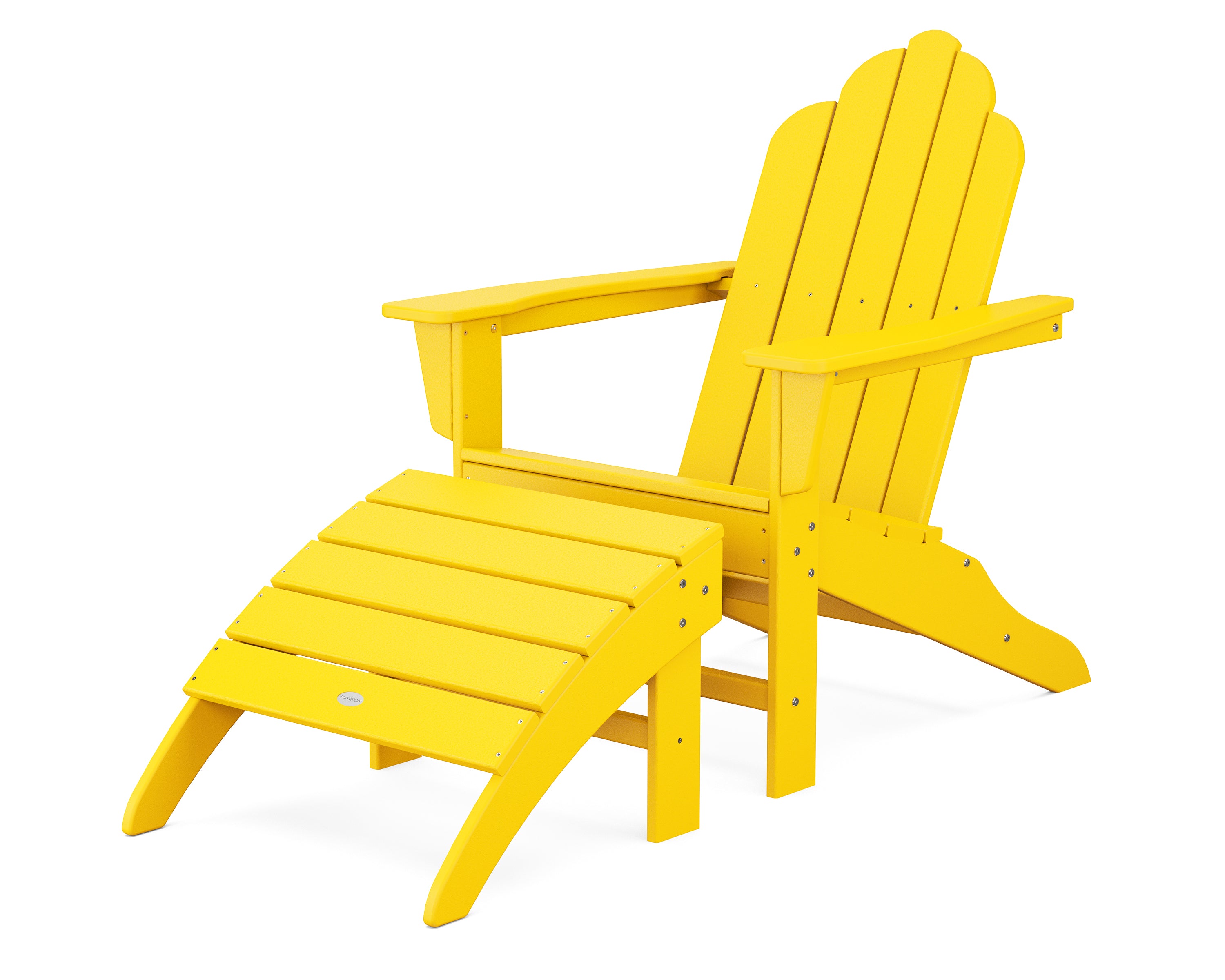 POLYWOOD® Long Island Adirondack 2-Piece Set in Lemon