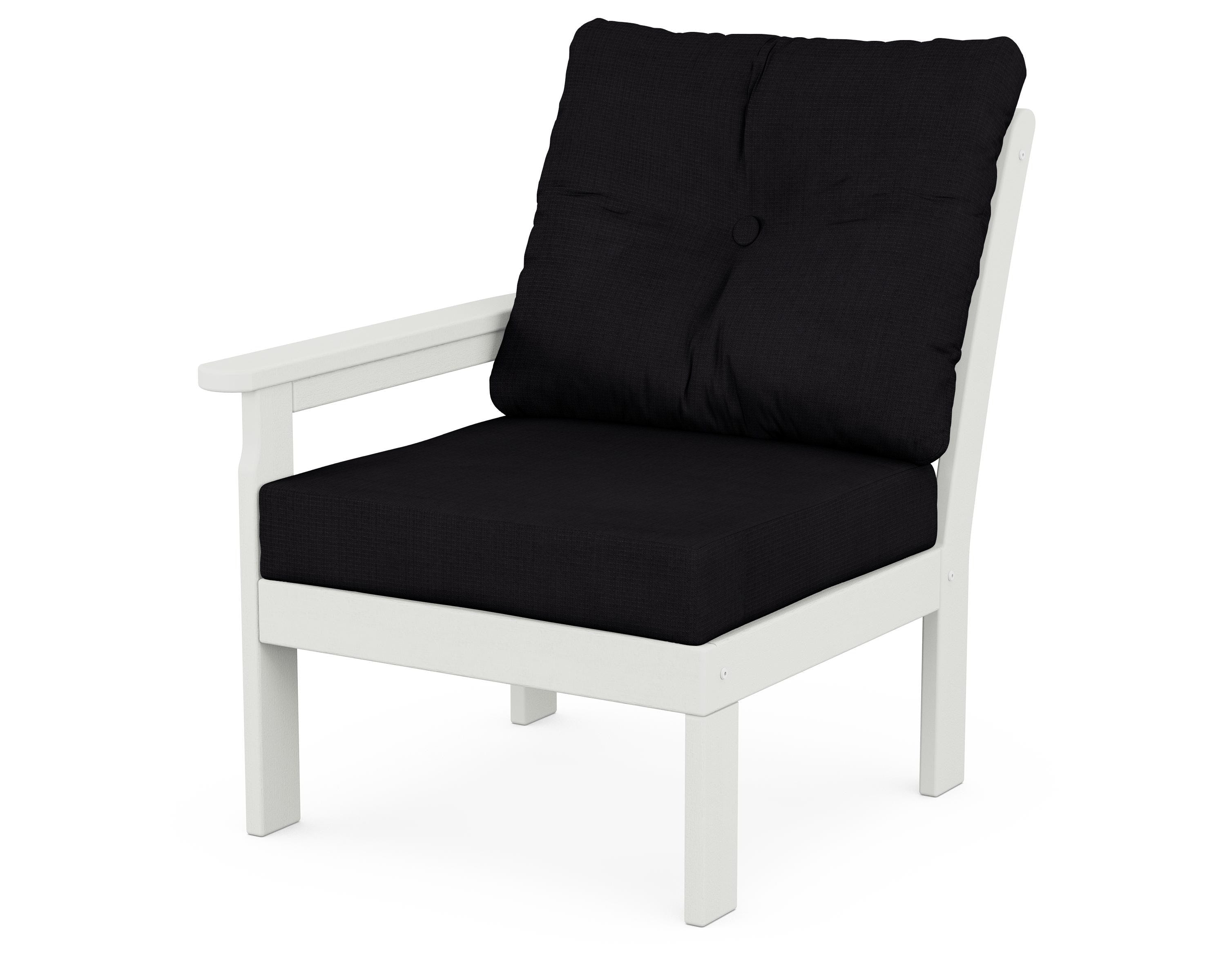 POLYWOOD® Vineyard Modular Left Arm Chair in Vintage White / Midnight Linen