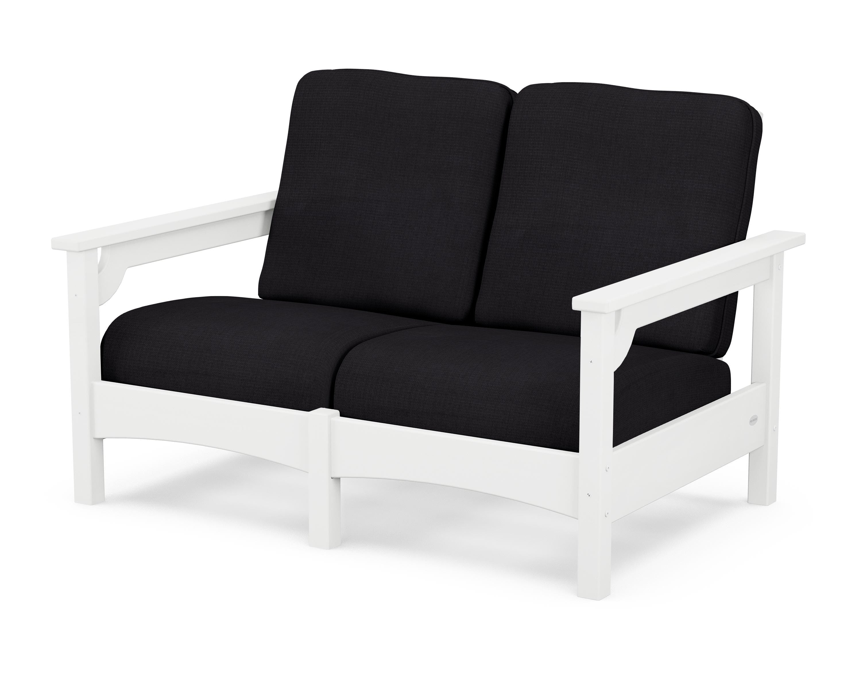 POLYWOOD® Club Loveseat in White / Midnight Linen