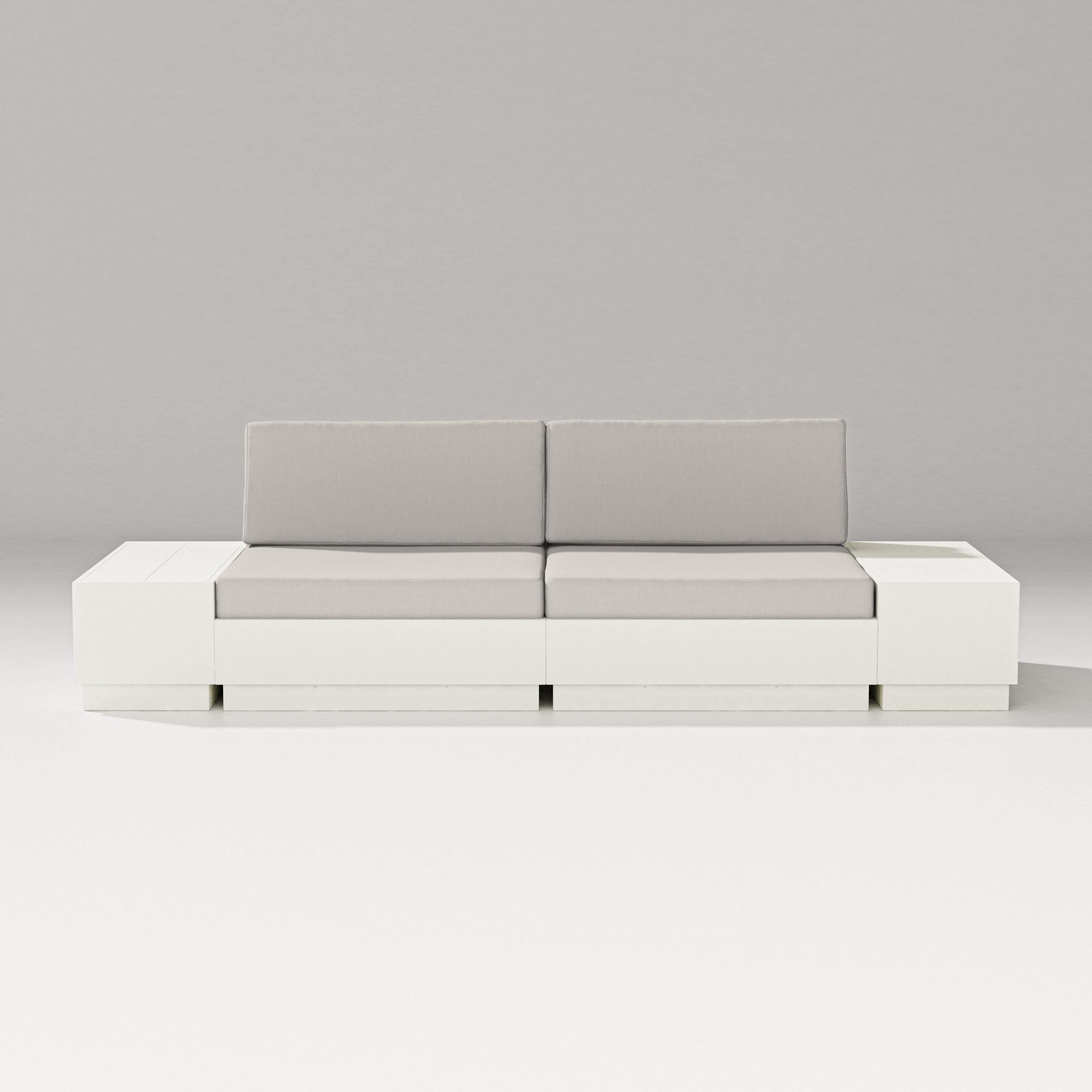 PW Designer Series Elevate 4-Piece Loveseat Sectional in Vintage White / Cast Ash