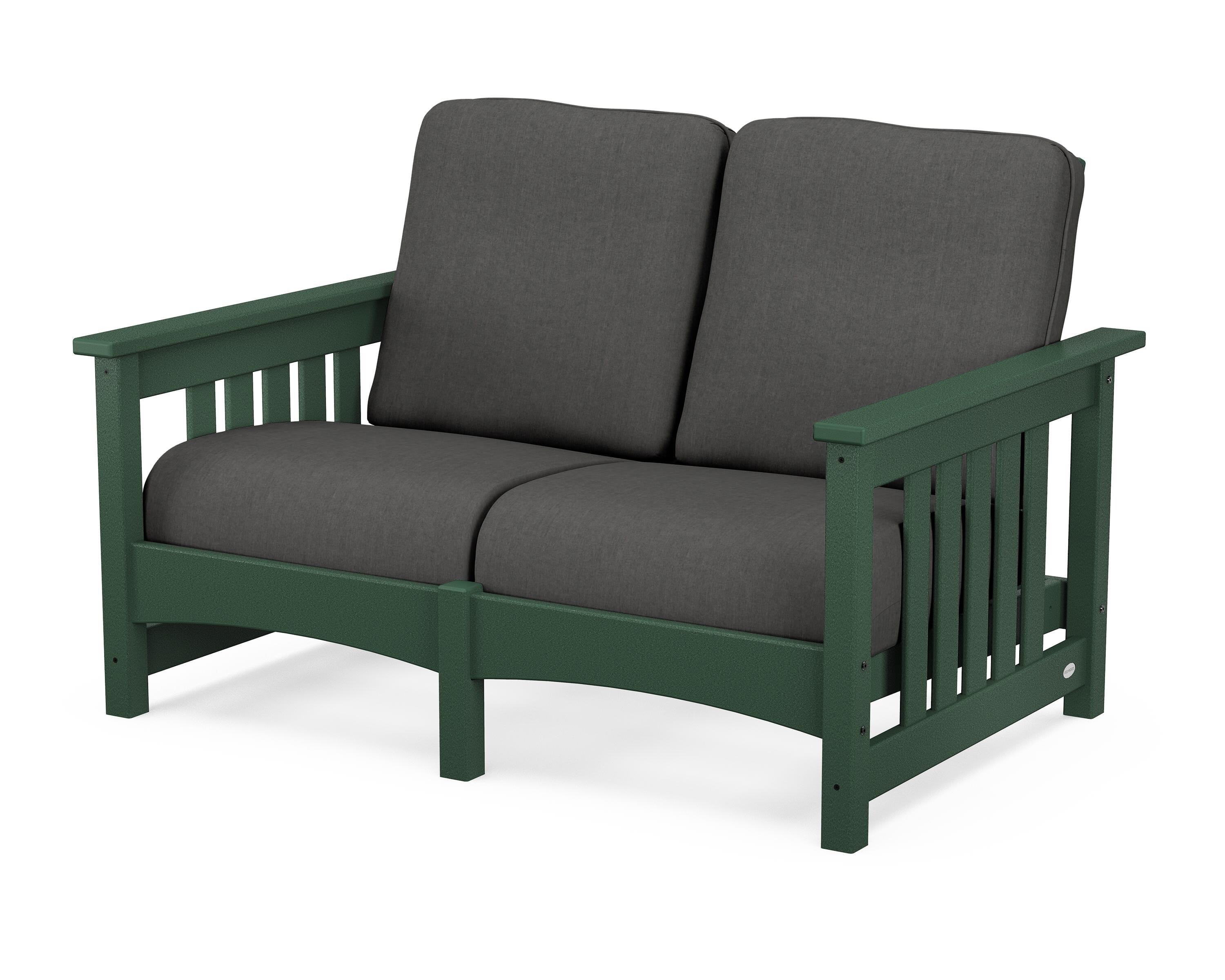 POLYWOOD® Club Mission Loveseat in Green / Spectrum Carbon