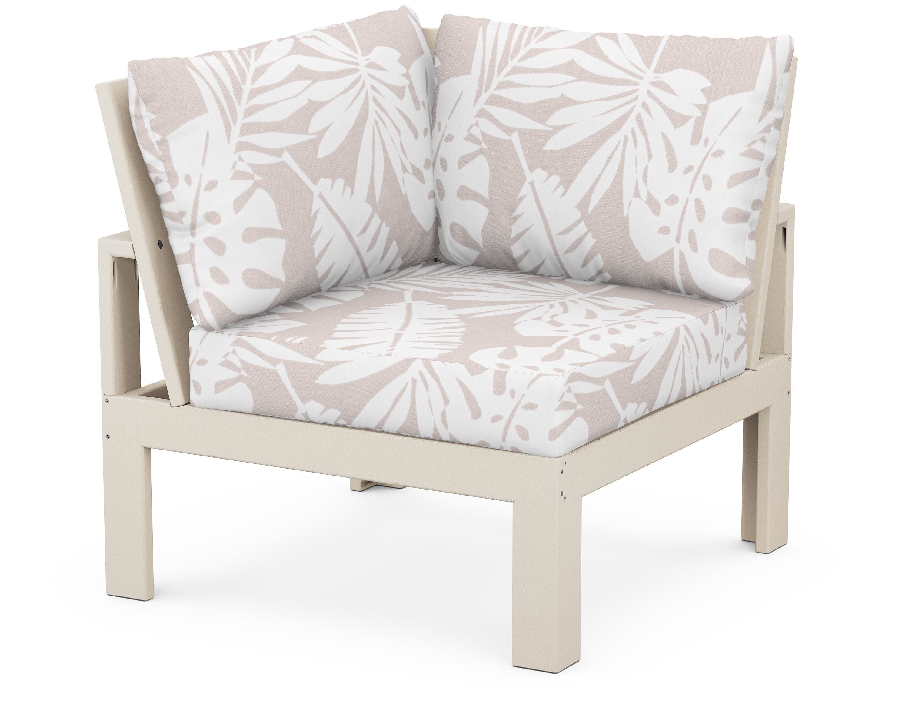 Unbranded Modular Corner Chair in Sand / Leaf Dune Burlap