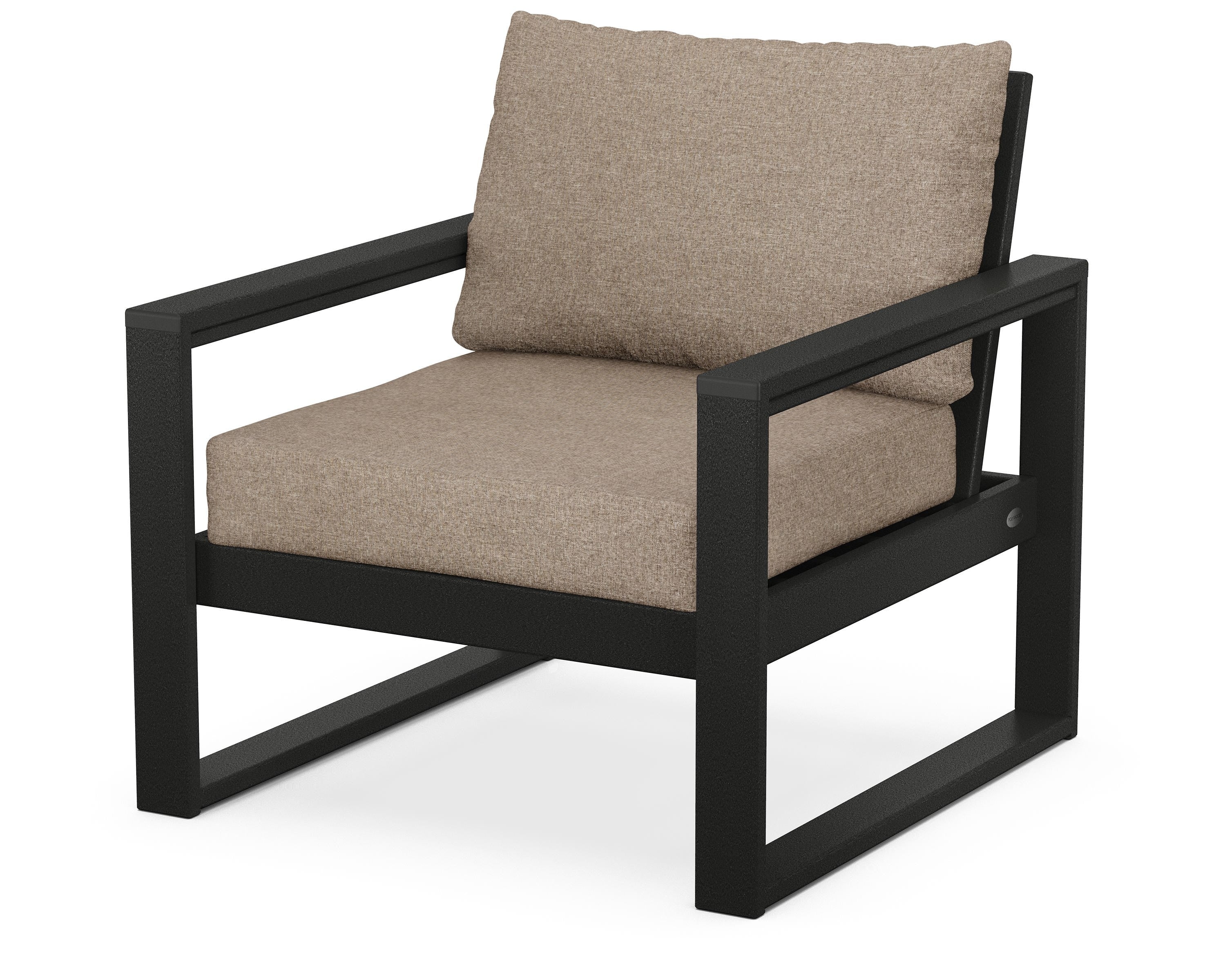 POLYWOOD® EDGE Club Chair in Black / Spiced Burlap