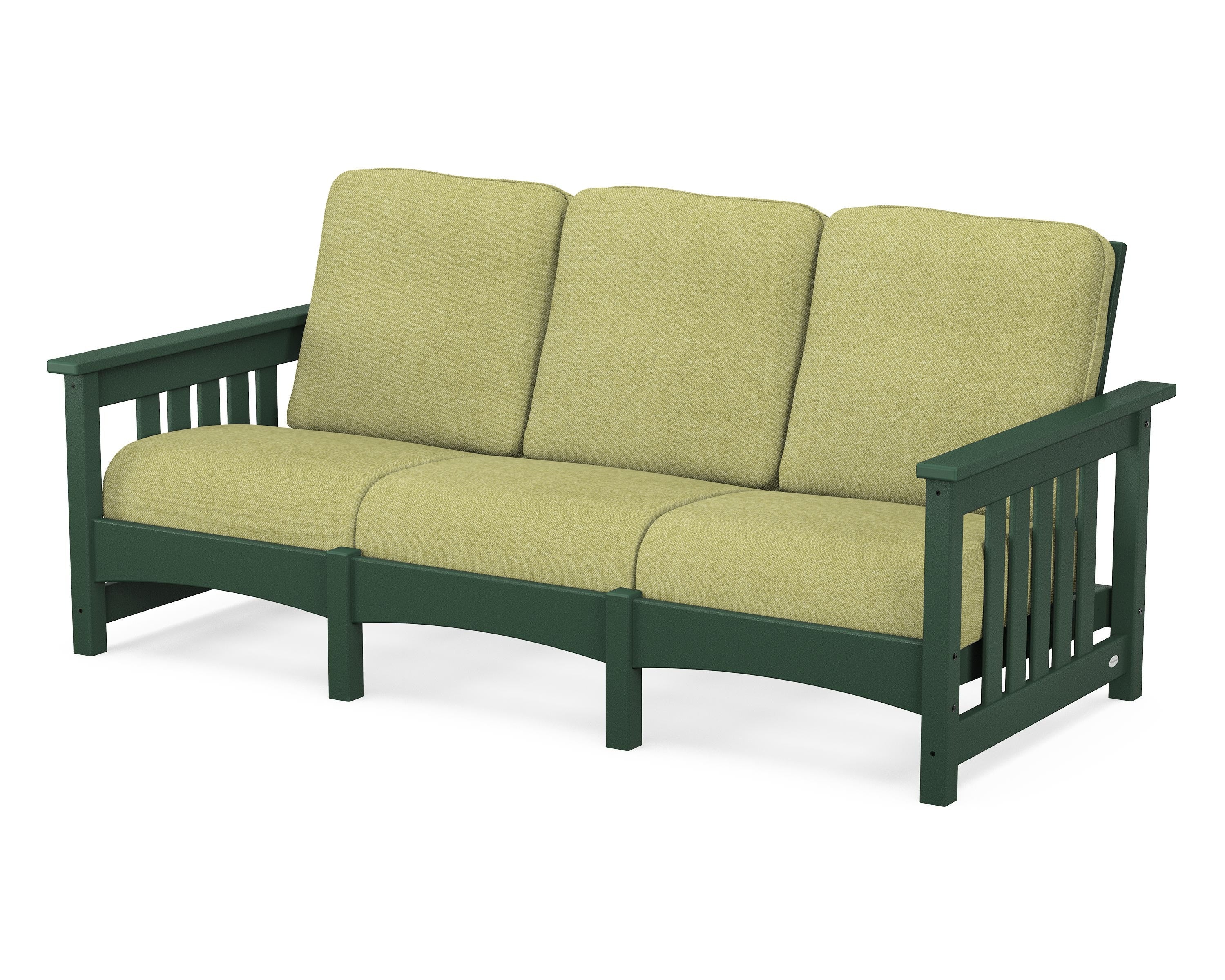 POLYWOOD® Club Mission Sofa in Green / Chartreuse Boucle