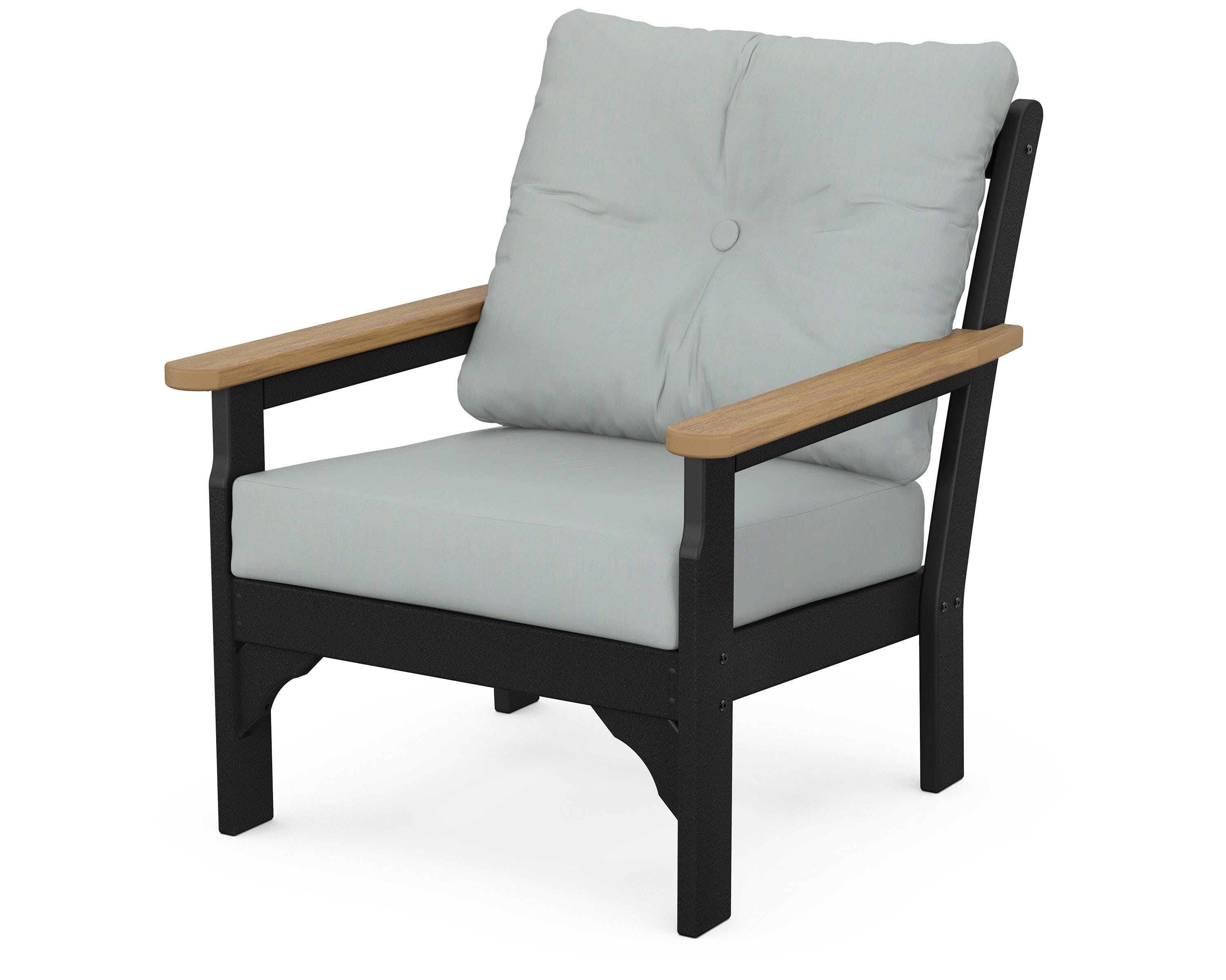 POLYWOOD® Vineyard Deep Seating Chair in Black / Natural / Spa