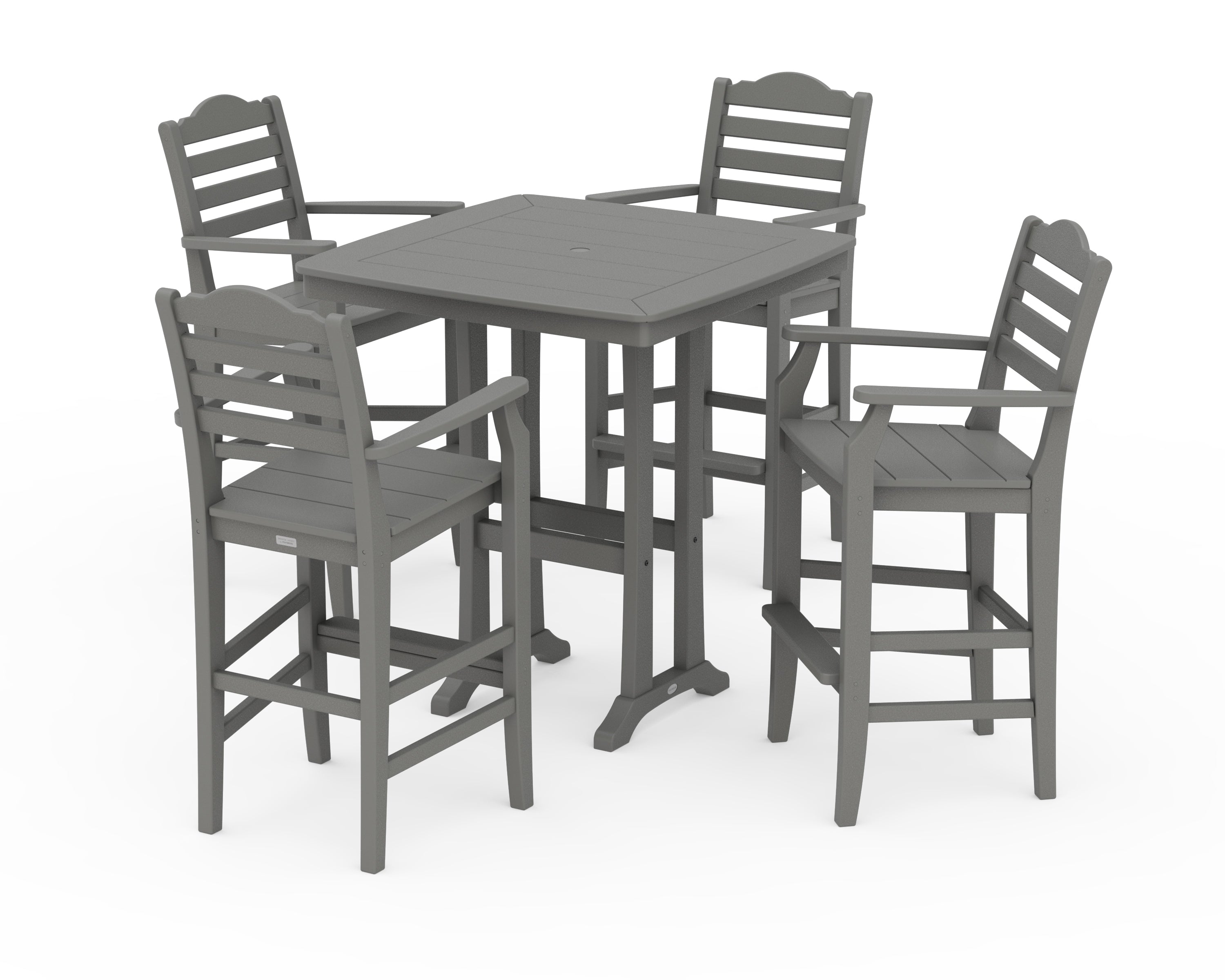 Draper James™ by POLYWOOD® Savannah 5-Piece Bar Set with Trestle Legs in Slate Grey