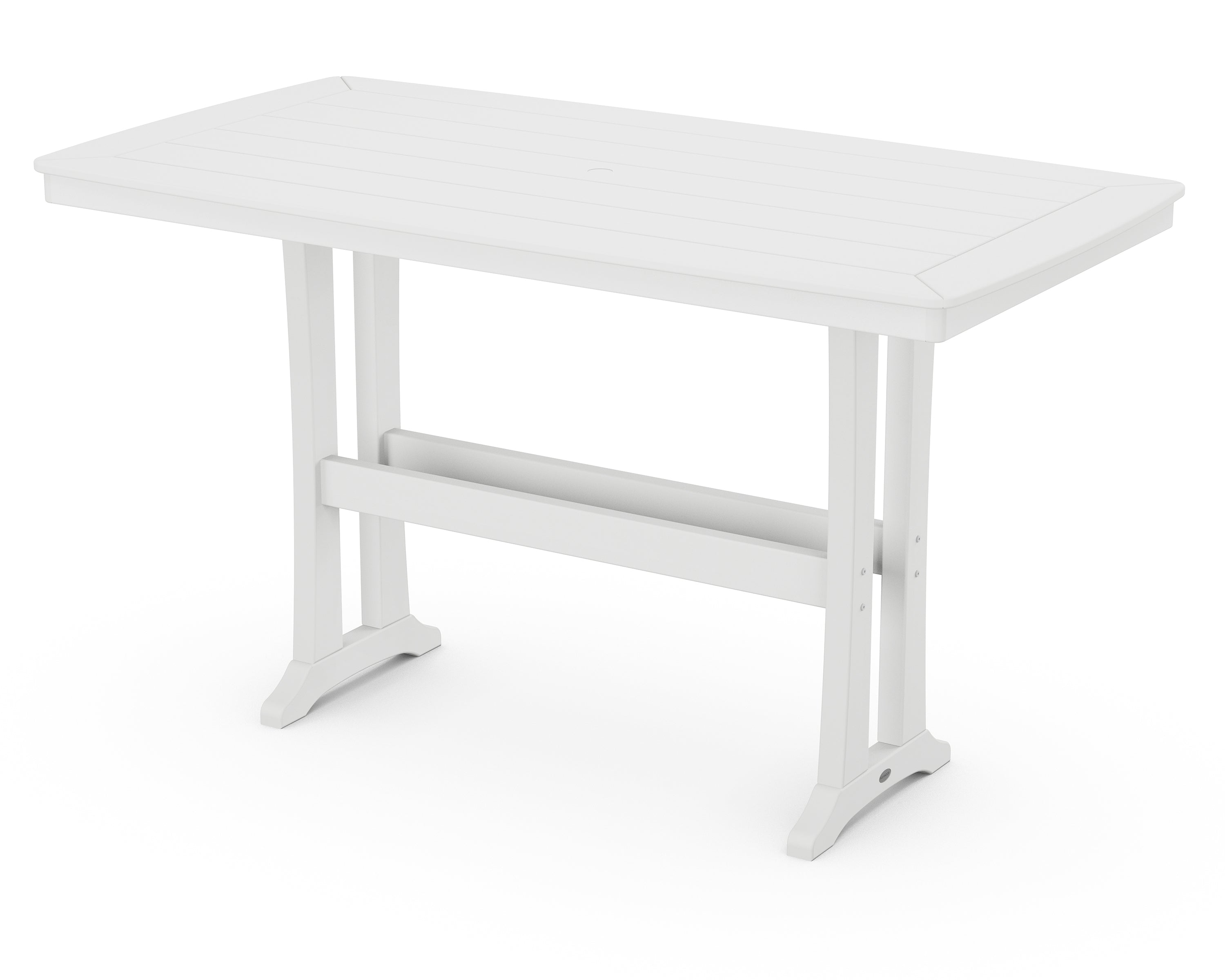 POLYWOOD® Nautical Trestle 38" x 73" Bar Table in White