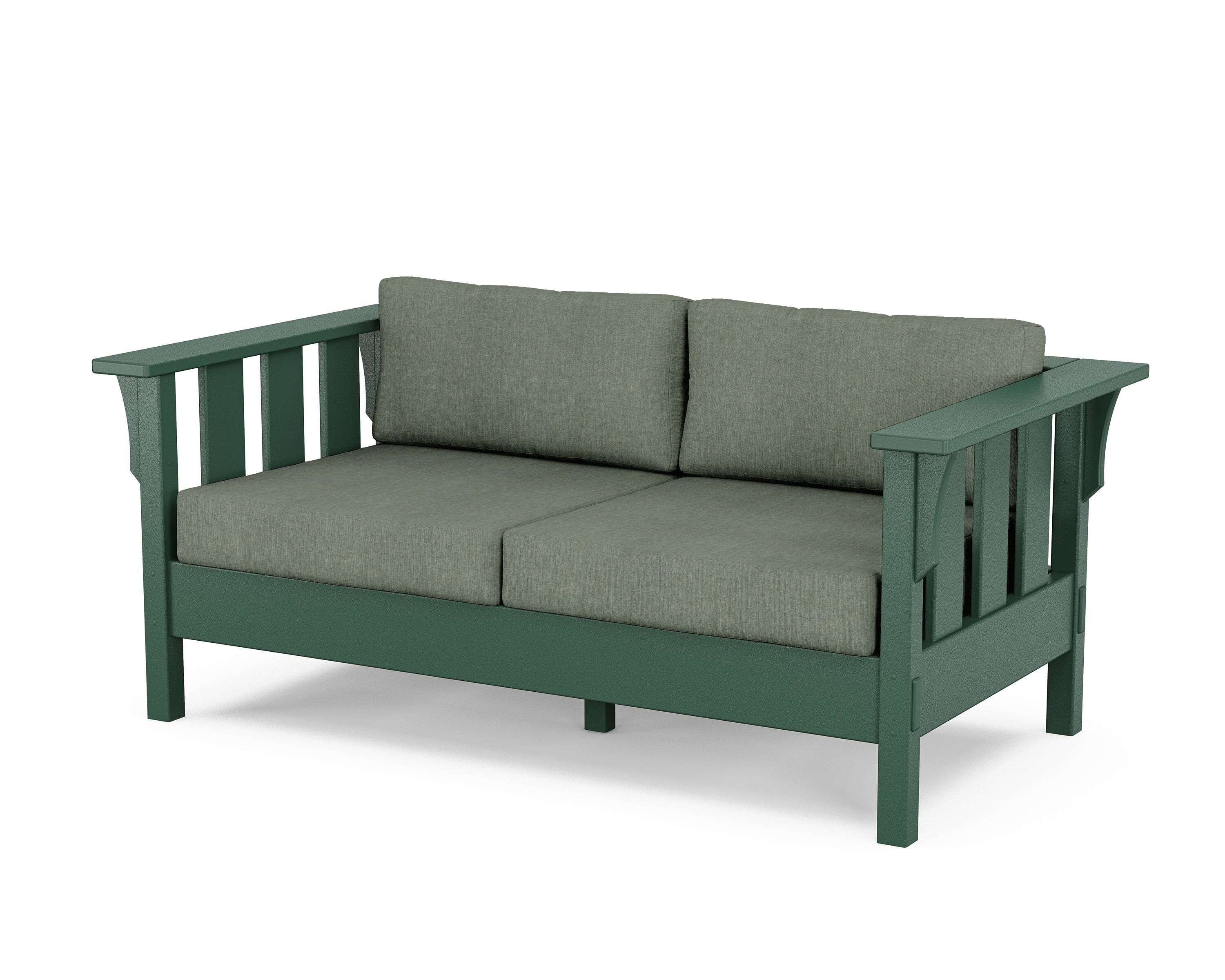 Martha Stewart by POLYWOOD® Acadia Deep Seating Loveseat in Green / Cast Sage