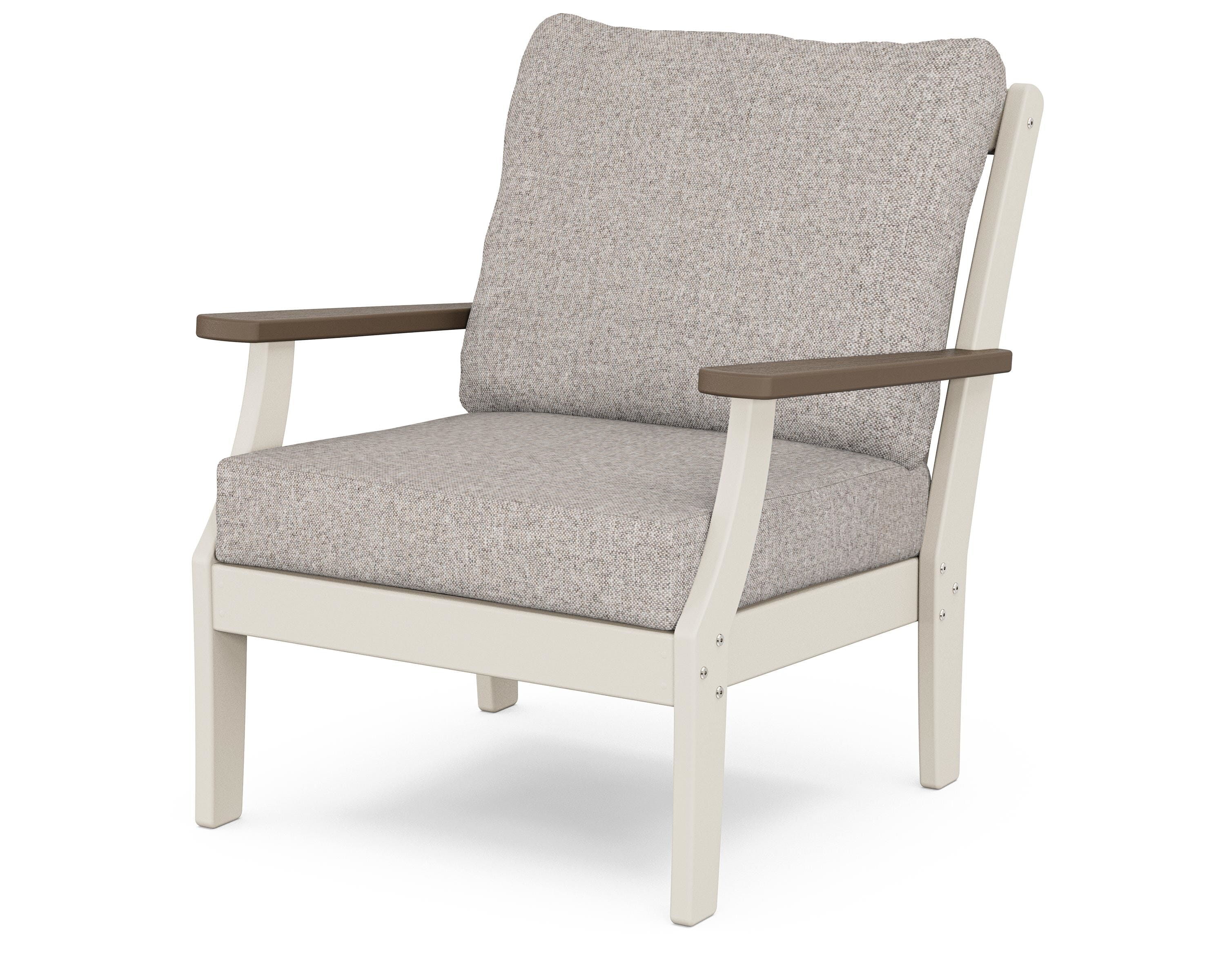 POLYWOOD® Braxton Deep Seating Chair in Sand / Kona / Weathered Tweed