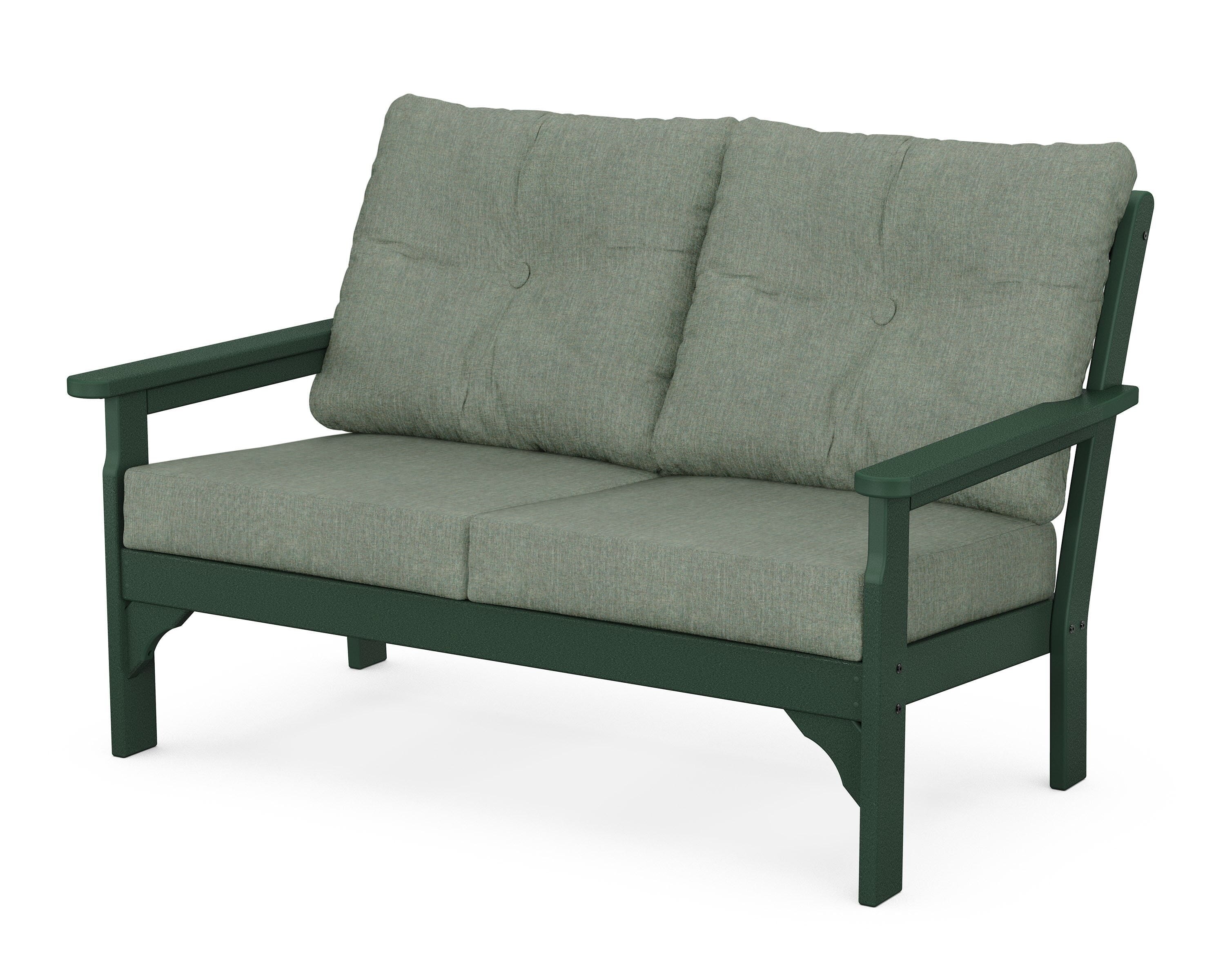 POLYWOOD® Vineyard Deep Seating Loveseat in Green / Cast Sage