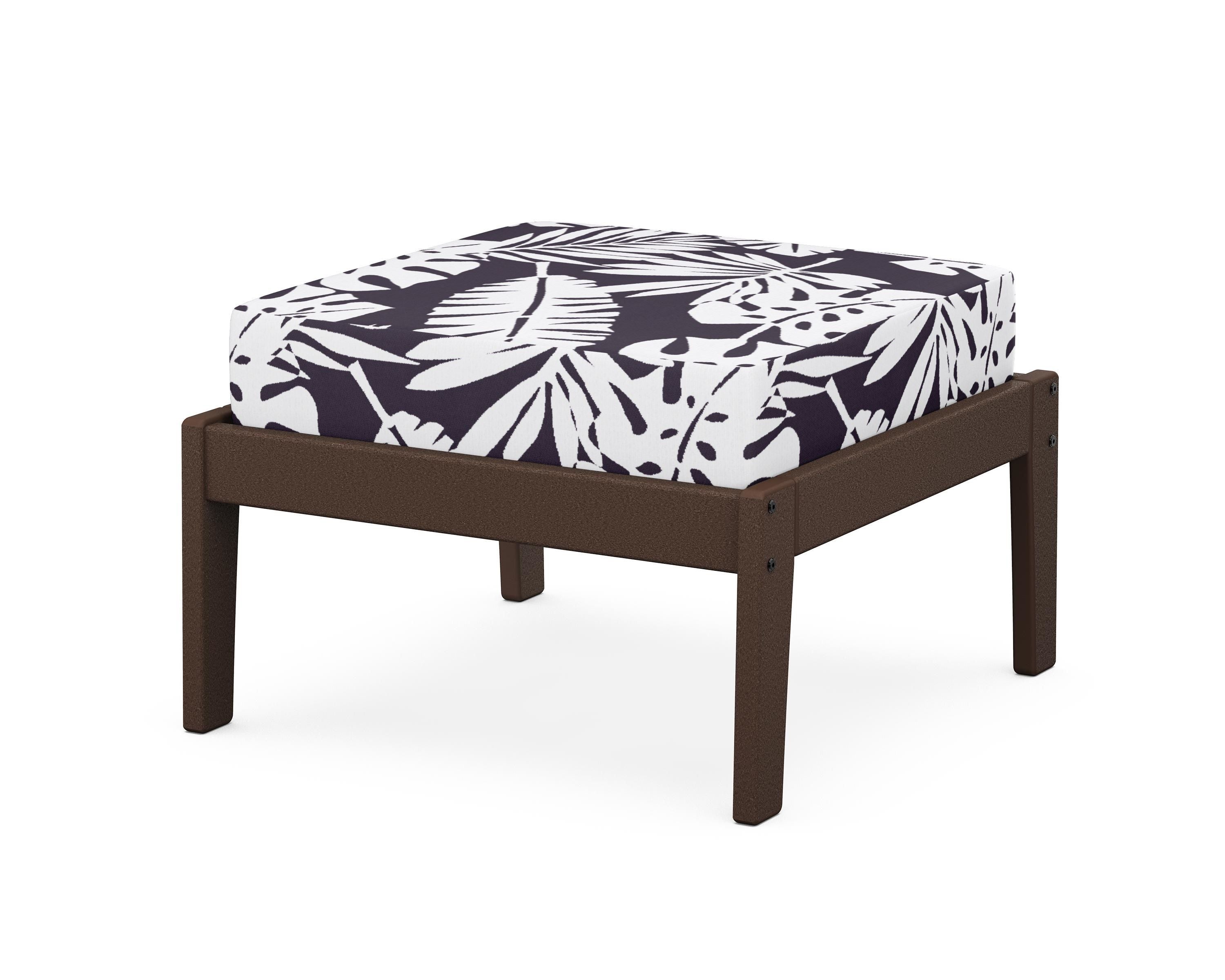 Unbranded Deep Seating Ottoman in Mahogany / Leaf Navy