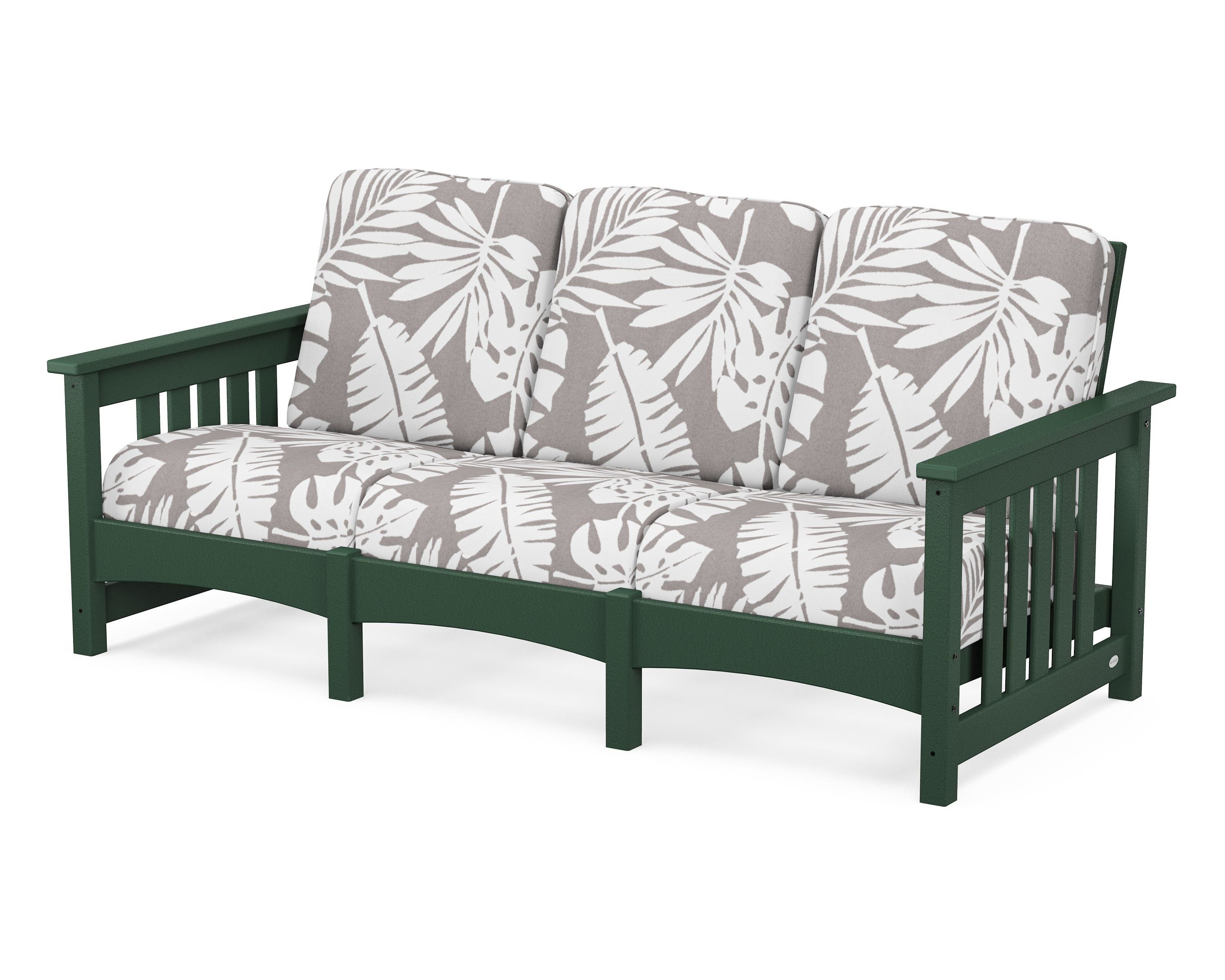POLYWOOD® Club Mission Sofa in Green / Leaf Grey Mist