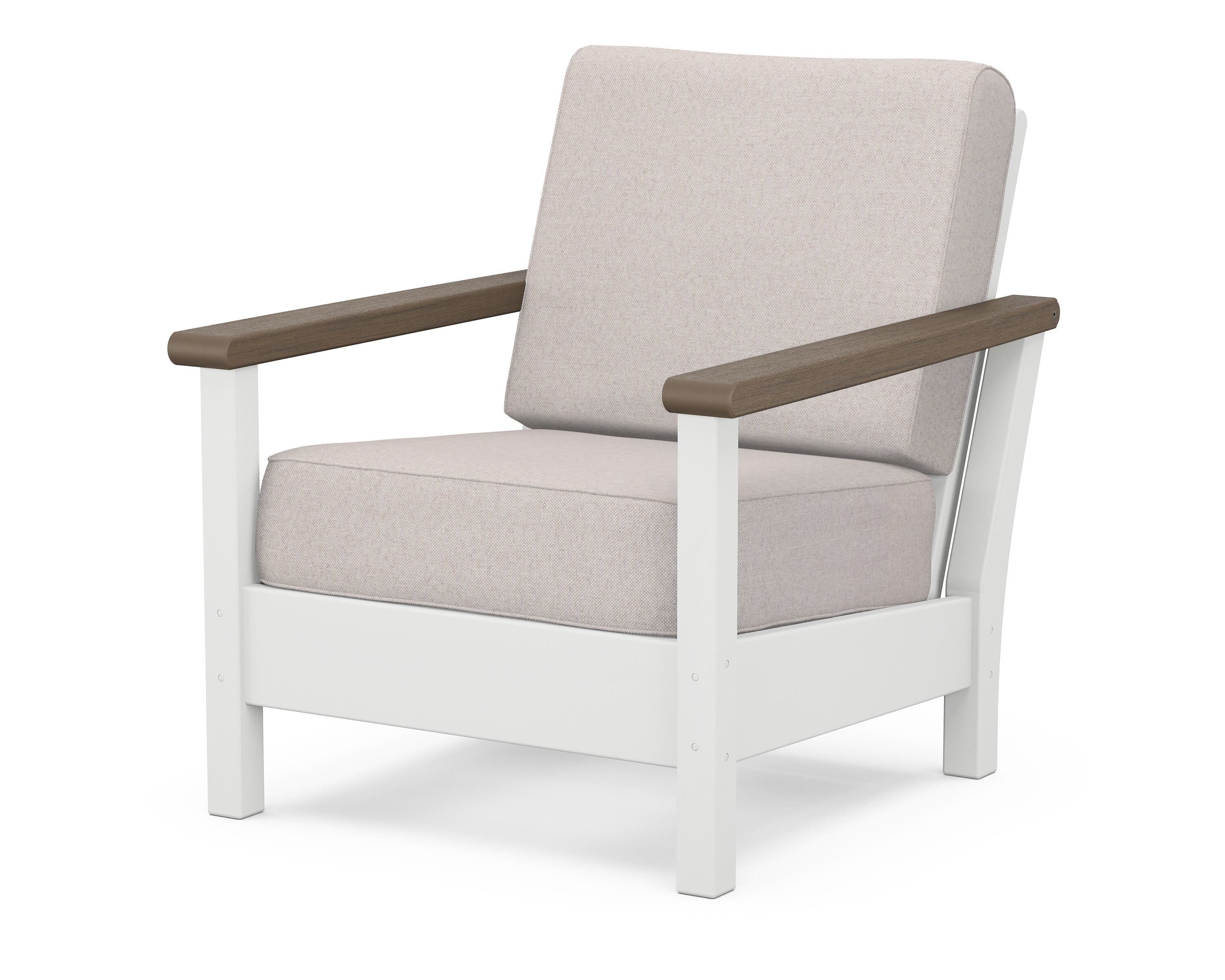 POLYWOOD® Harbour Deep Seating Chair in White / Kona / Dune Burlap