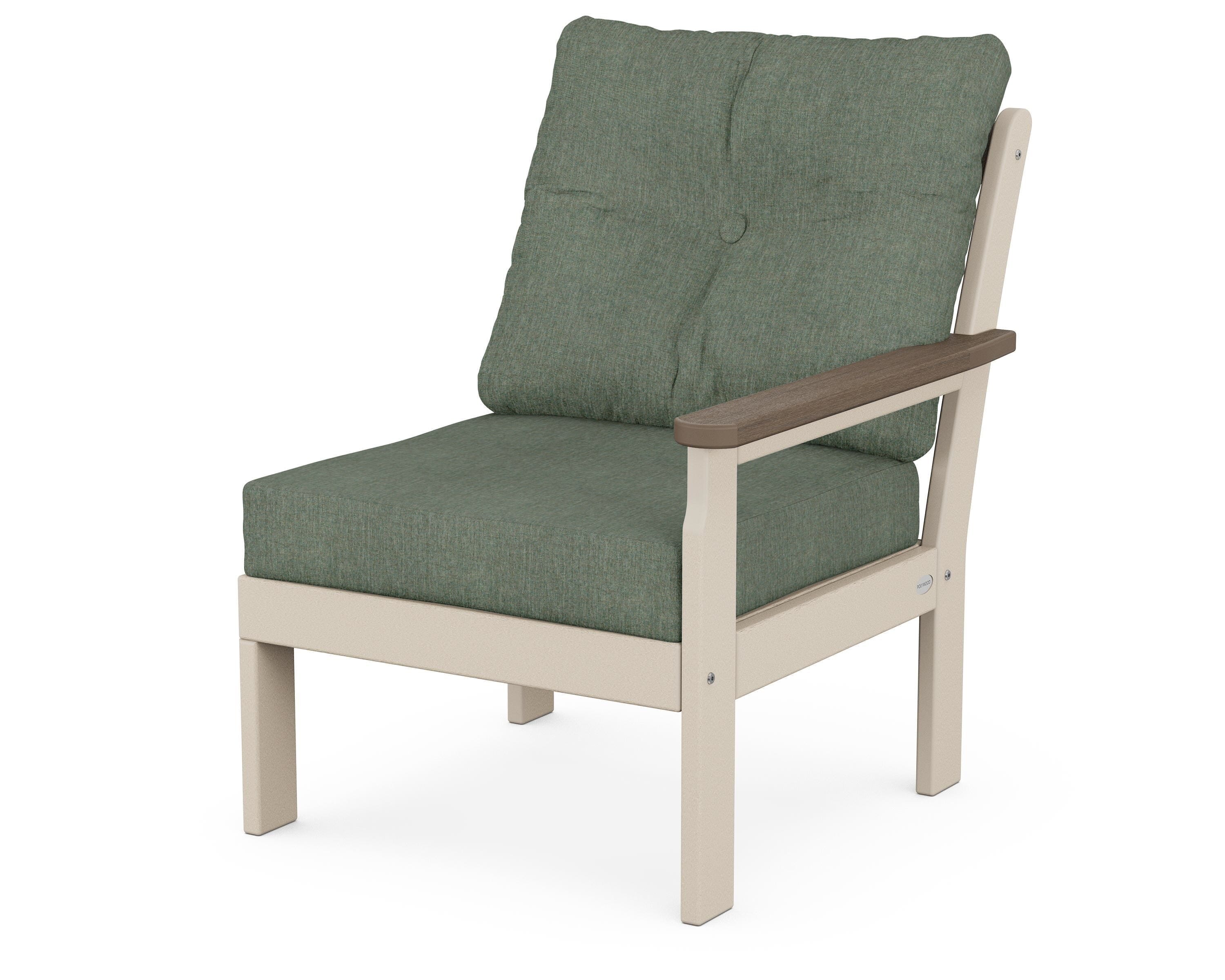 POLYWOOD® Vineyard Modular Right Arm Chair in Sand / Kona / Cast Sage