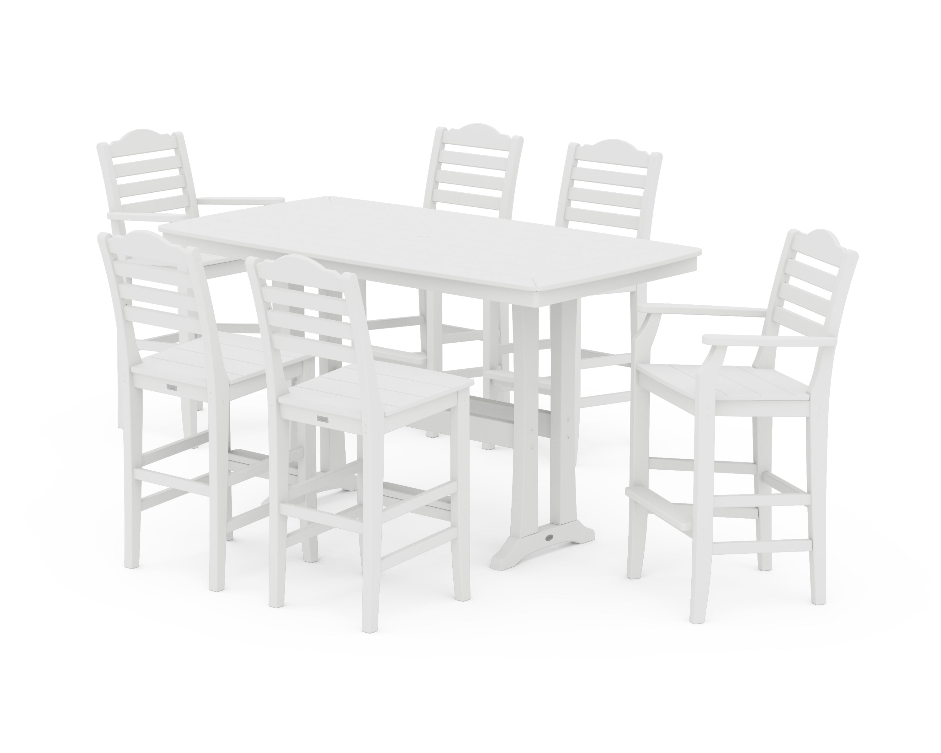 Draper James™ by POLYWOOD® Savannah 7-Piece Bar Set with Trestle Legs in White