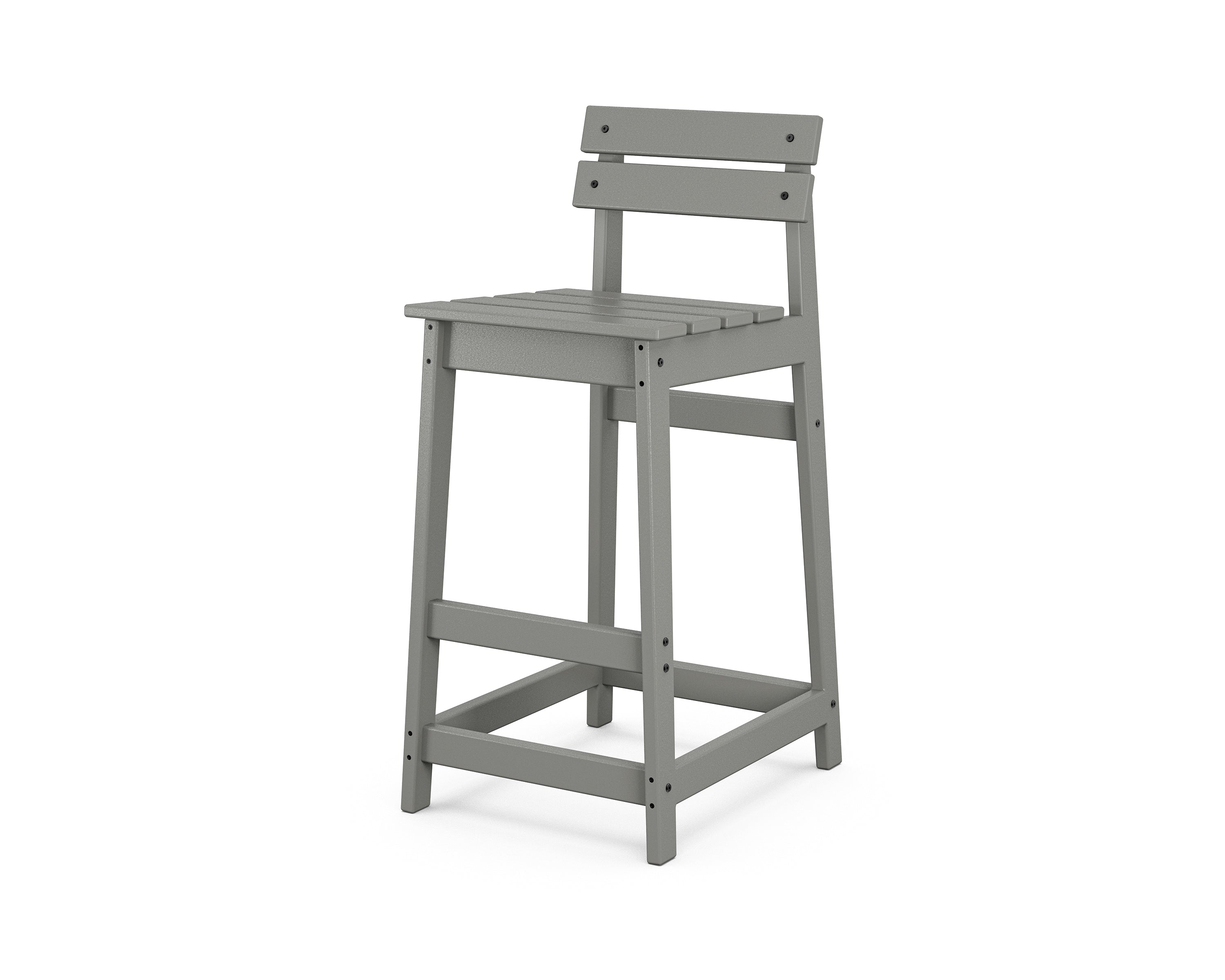 POLYWOOD® Modern Studio Plaza Lowback Bar Chair in Slate Grey
