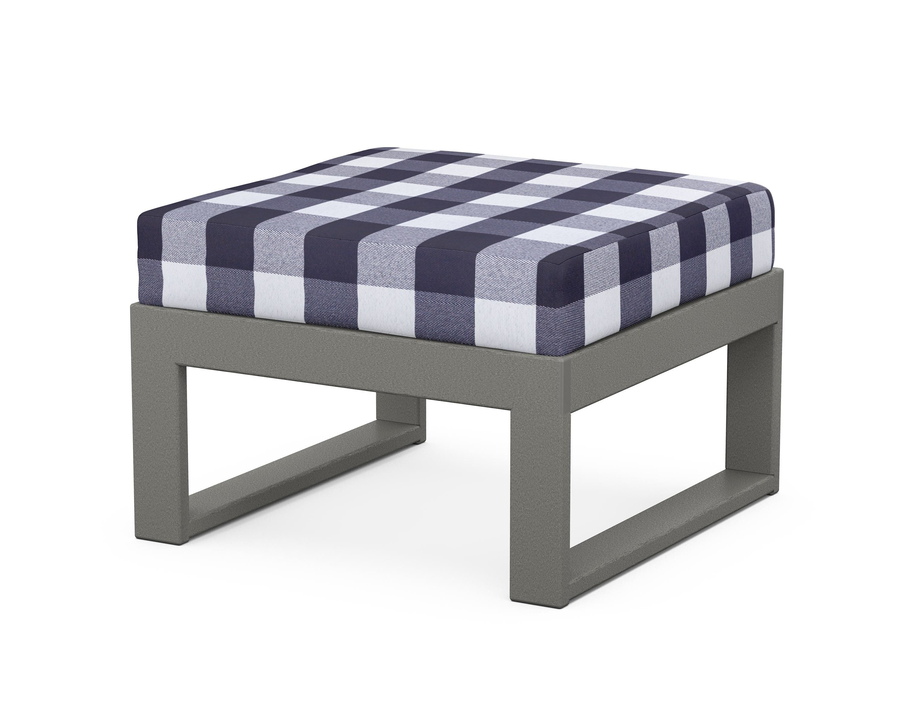 Unbranded Modular Ottoman - Modern in Slate Grey / Buffalo Plaid Navy