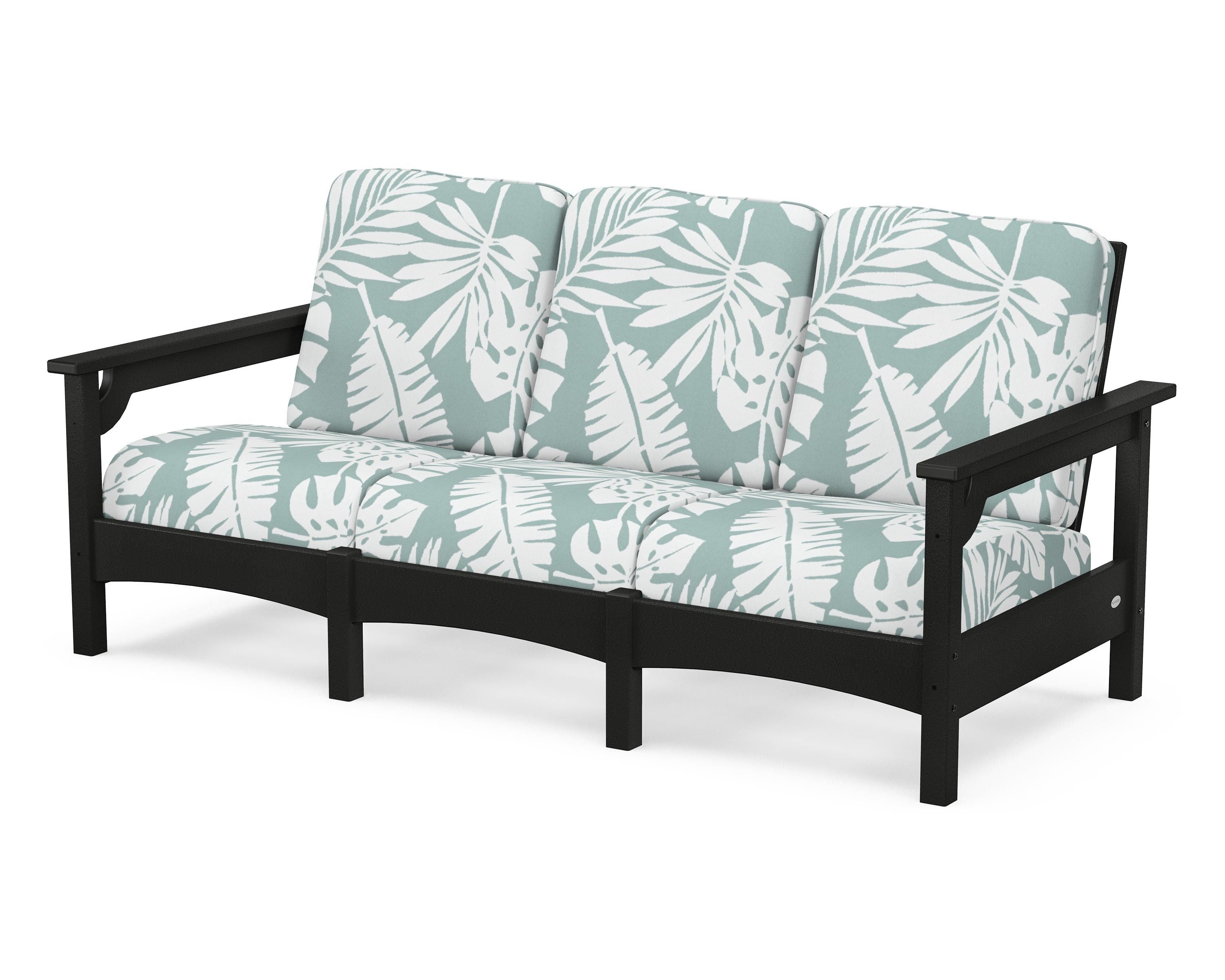 POLYWOOD® Club Sofa in Black / Leaf Glacier Spa