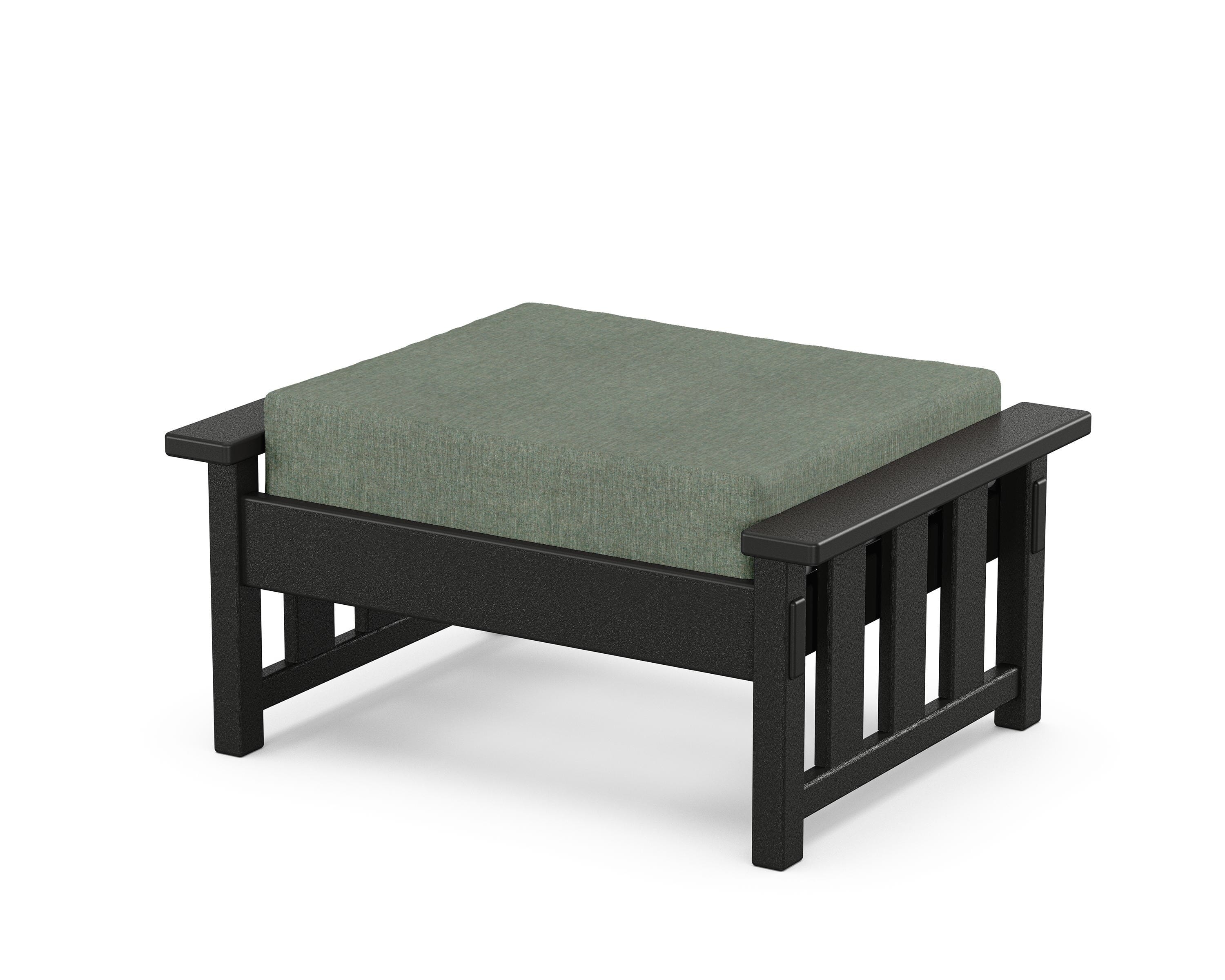 Martha Stewart by POLYWOOD® Acadia Deep Seating Ottoman in Black / Cast Sage