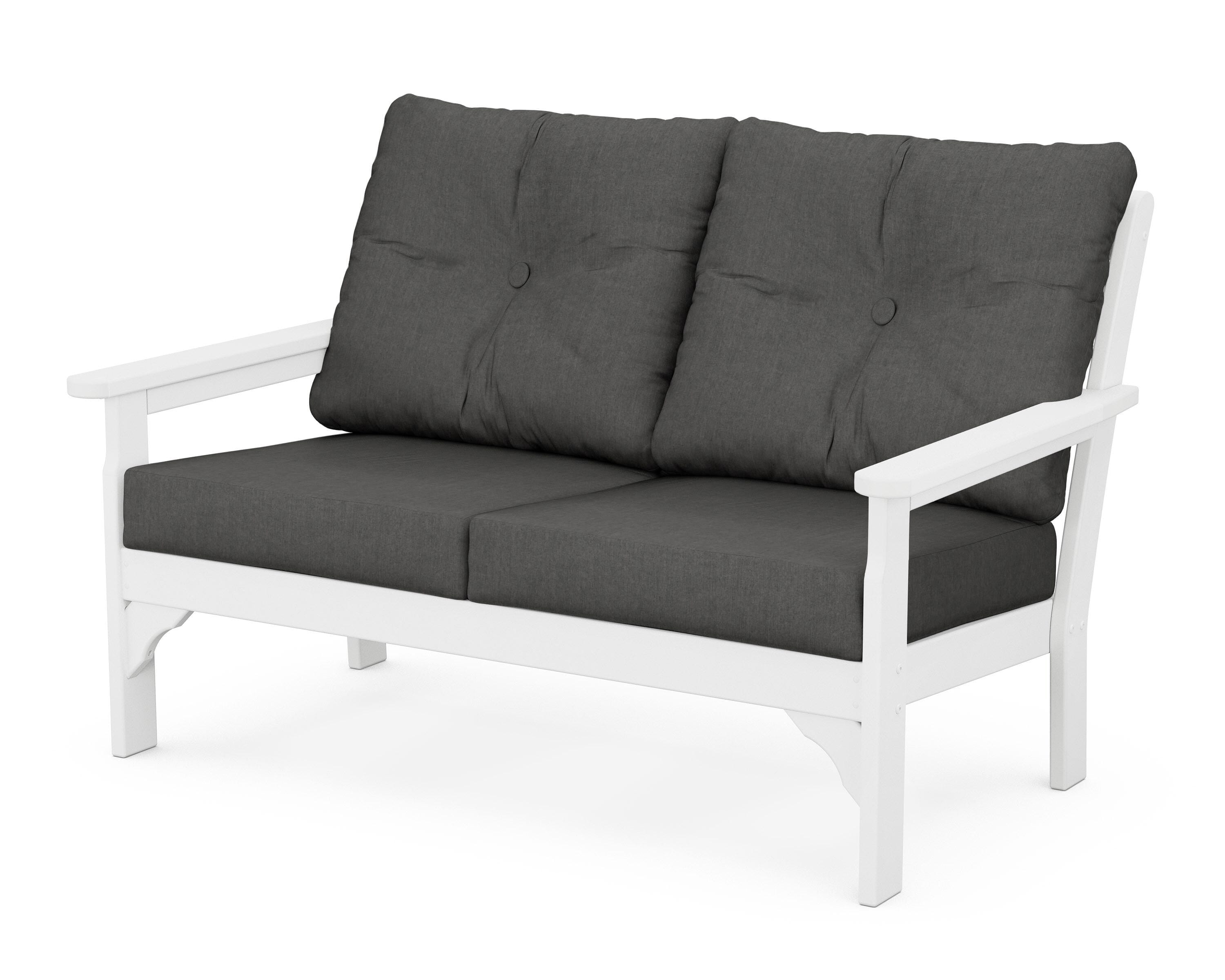 POLYWOOD® Vineyard Deep Seating Loveseat in White / Spectrum Carbon