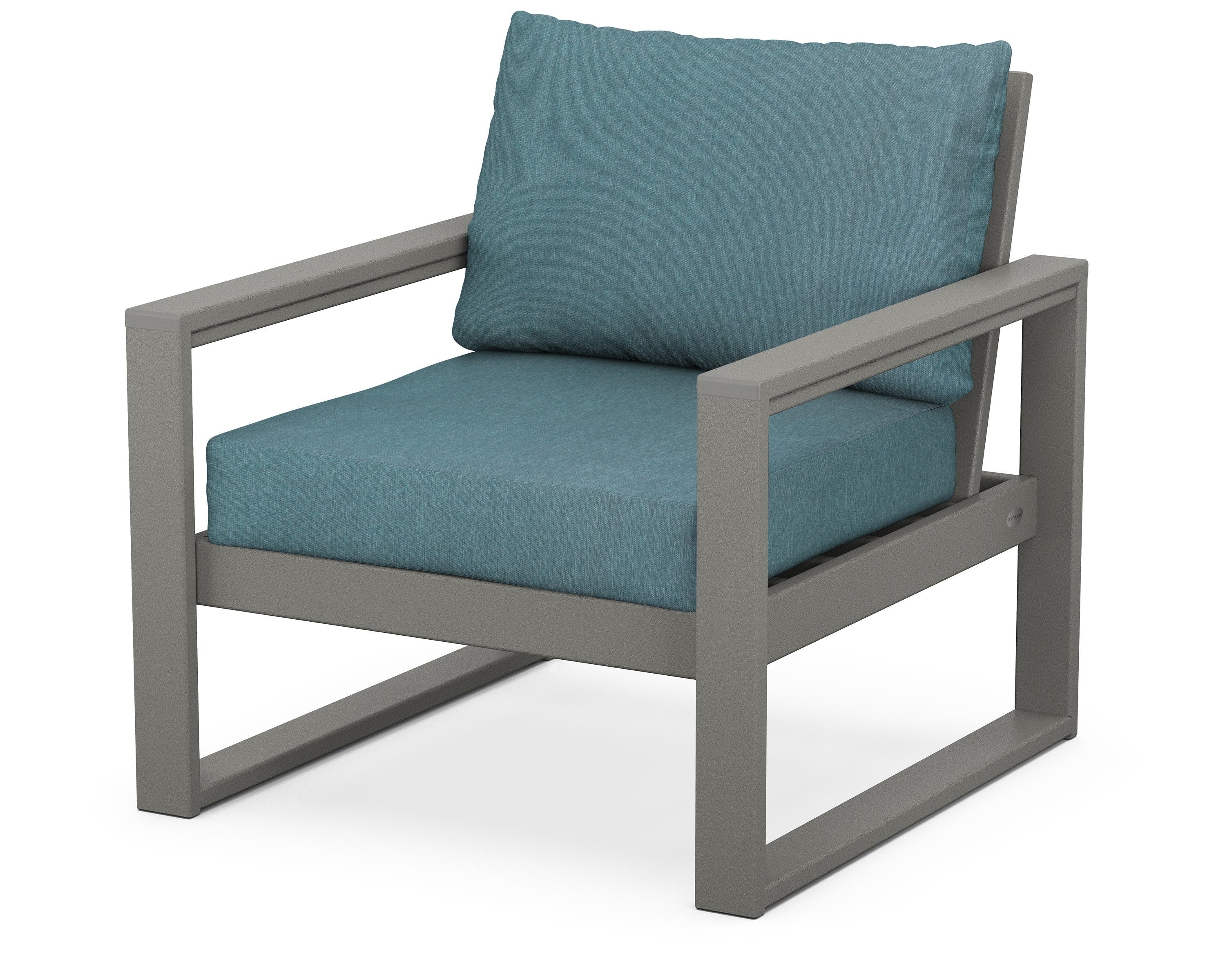 POLYWOOD® EDGE Club Chair in Slate Grey / Ocean Teal