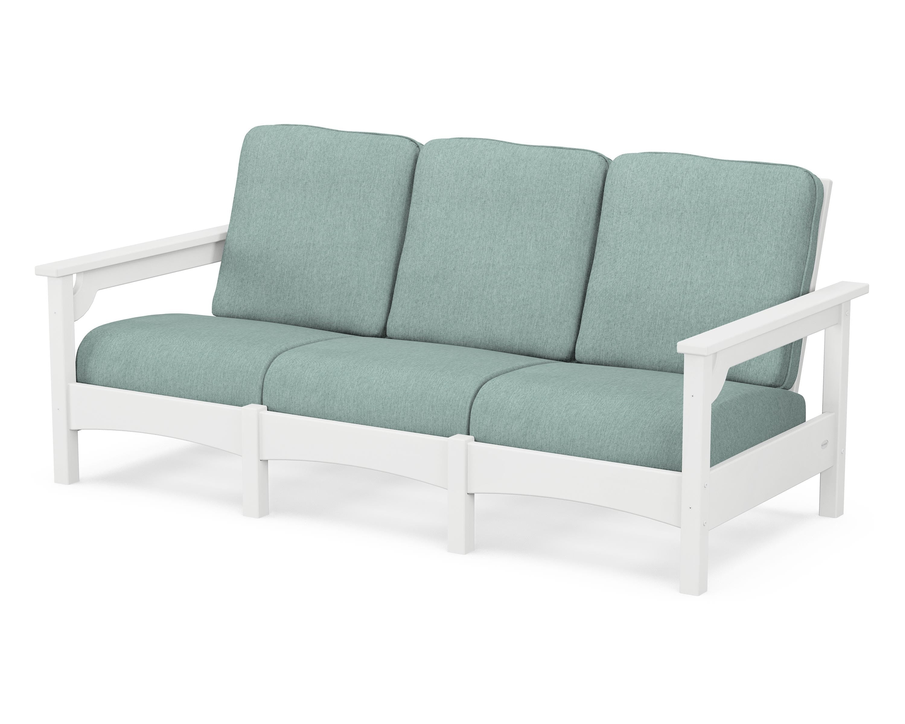POLYWOOD® Club Sofa in White / Glacier Spa