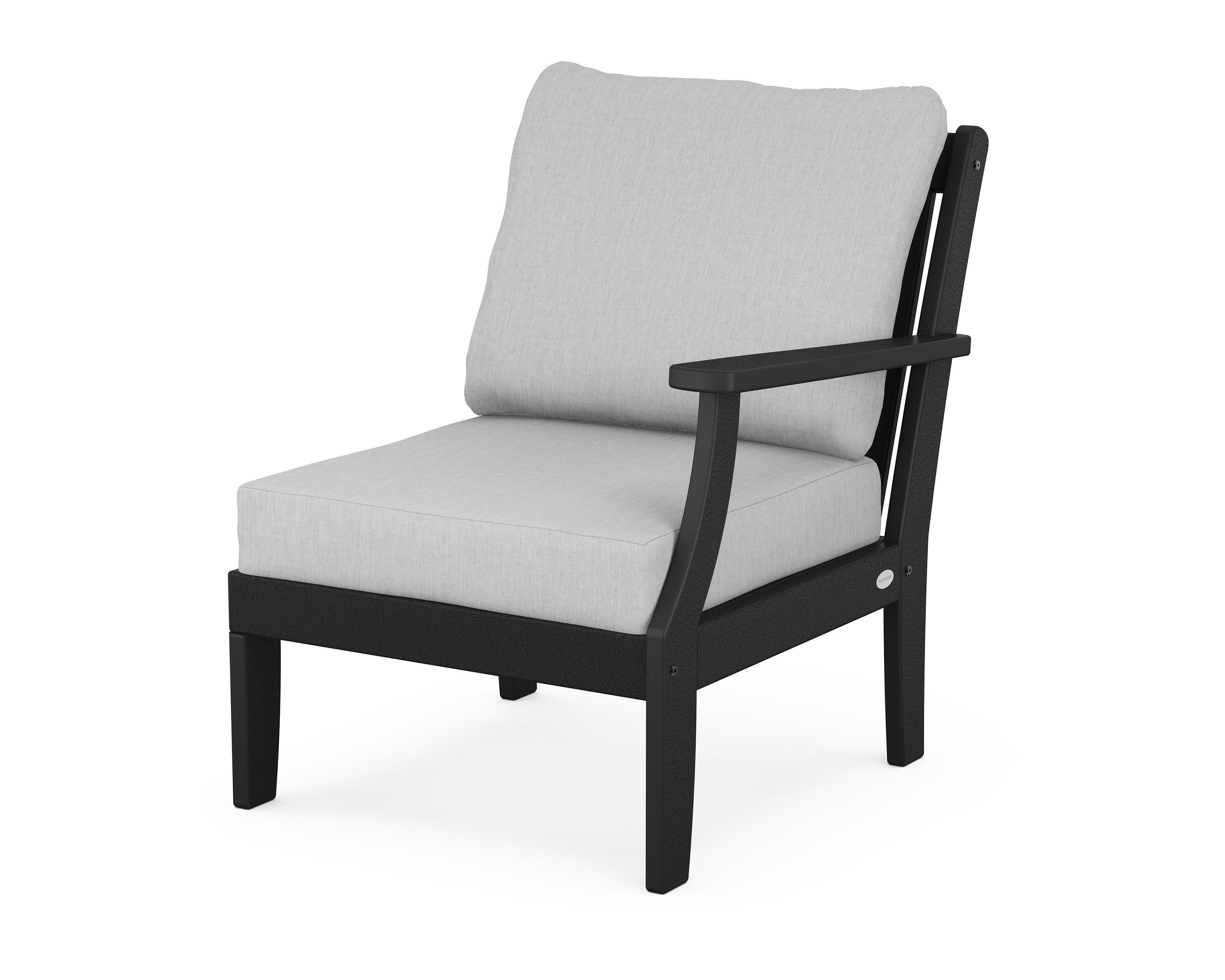 POLYWOOD® Braxton Modular Right Arm Chair in Black / Granite