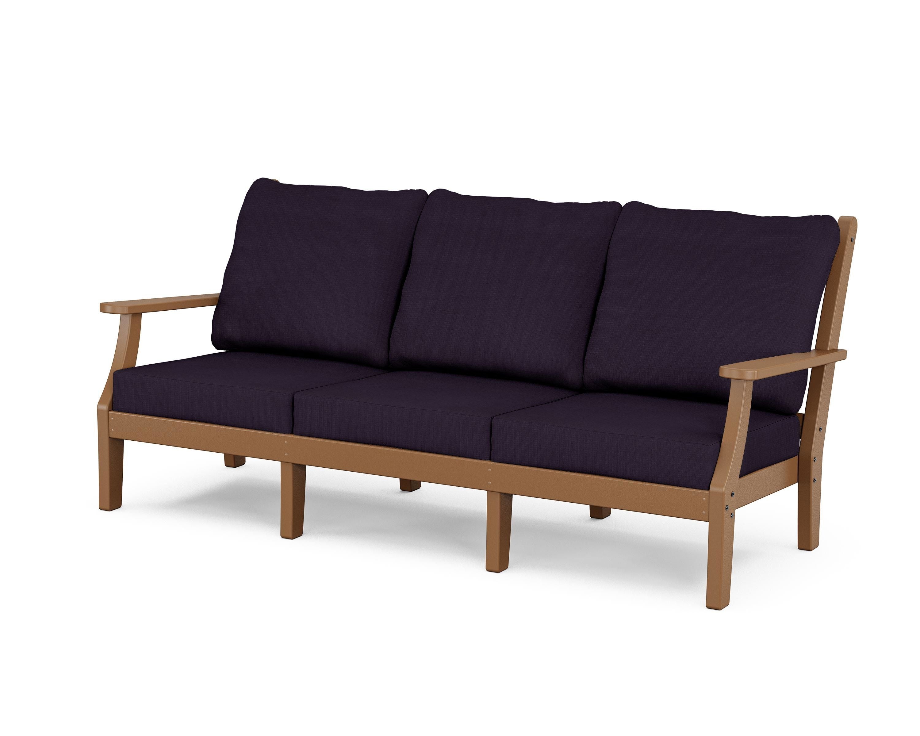 Country Living Wovendale Deep Seating Sofa in Teak / Navy Linen