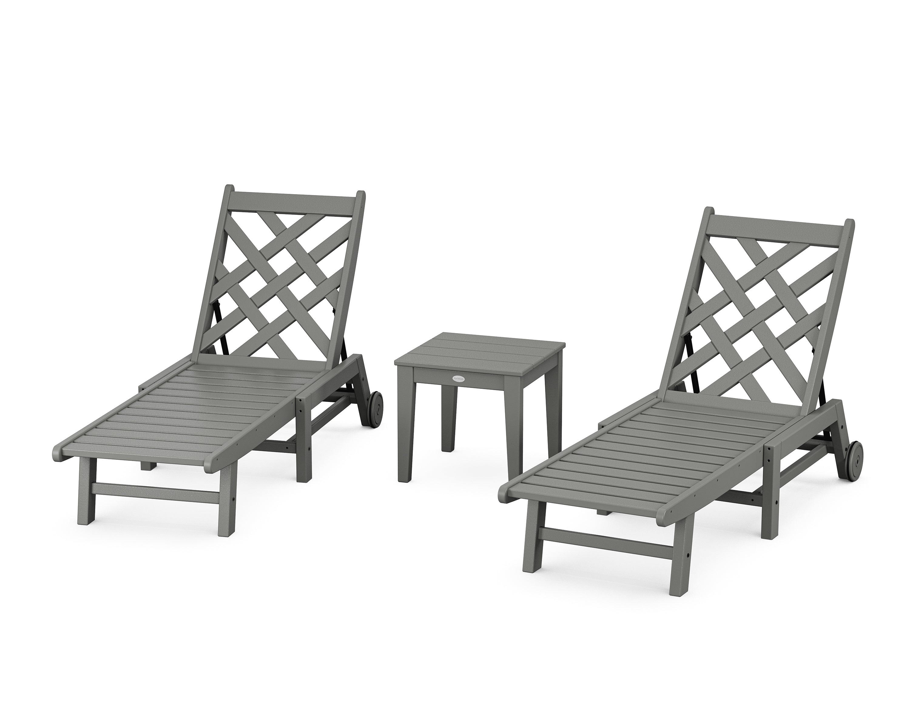 Country Living Wovendale 3-Piece Chaise Set with Wheels in Slate Grey