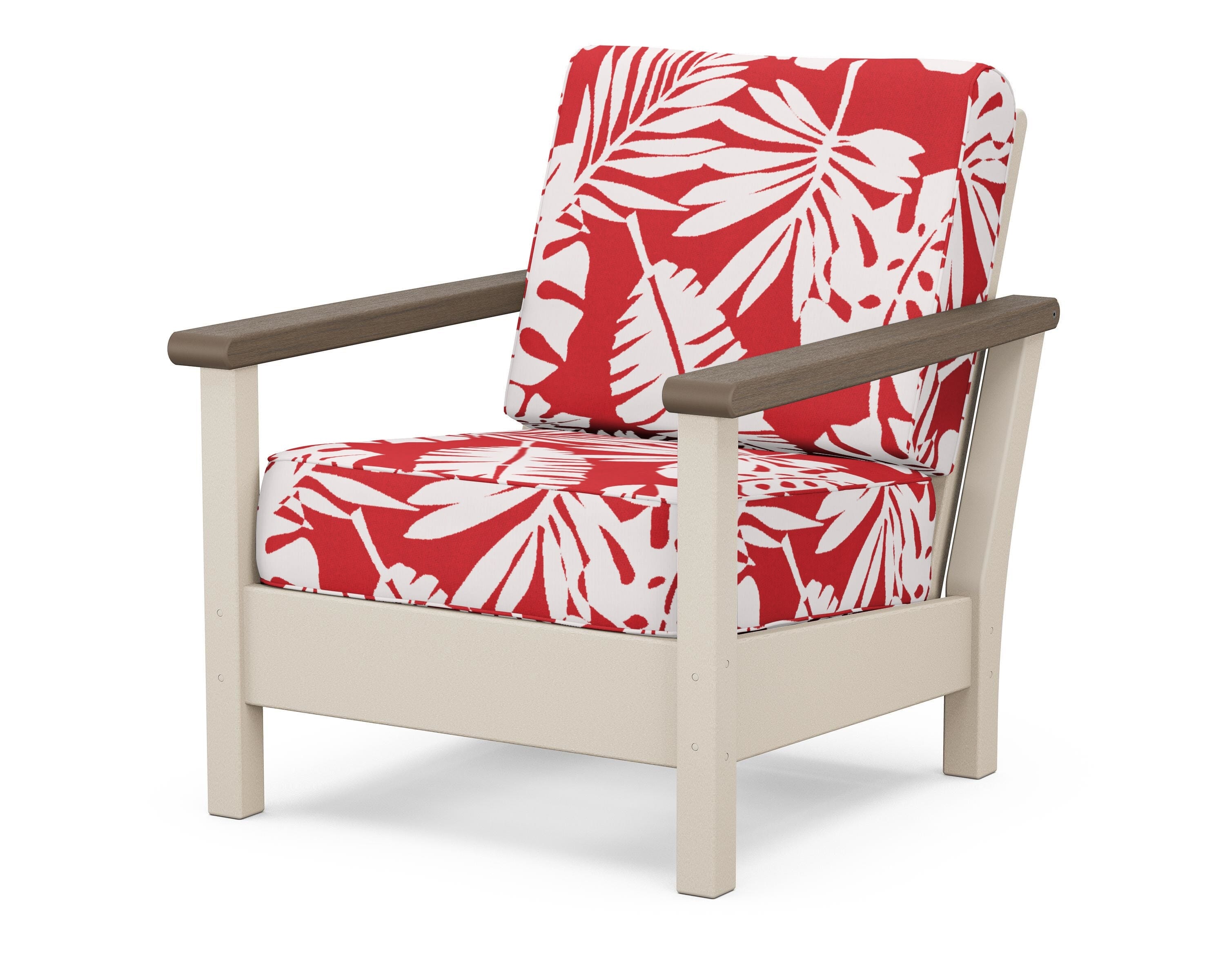 POLYWOOD® Harbour Deep Seating Chair in Sand / Kona / Leaf Crimson
