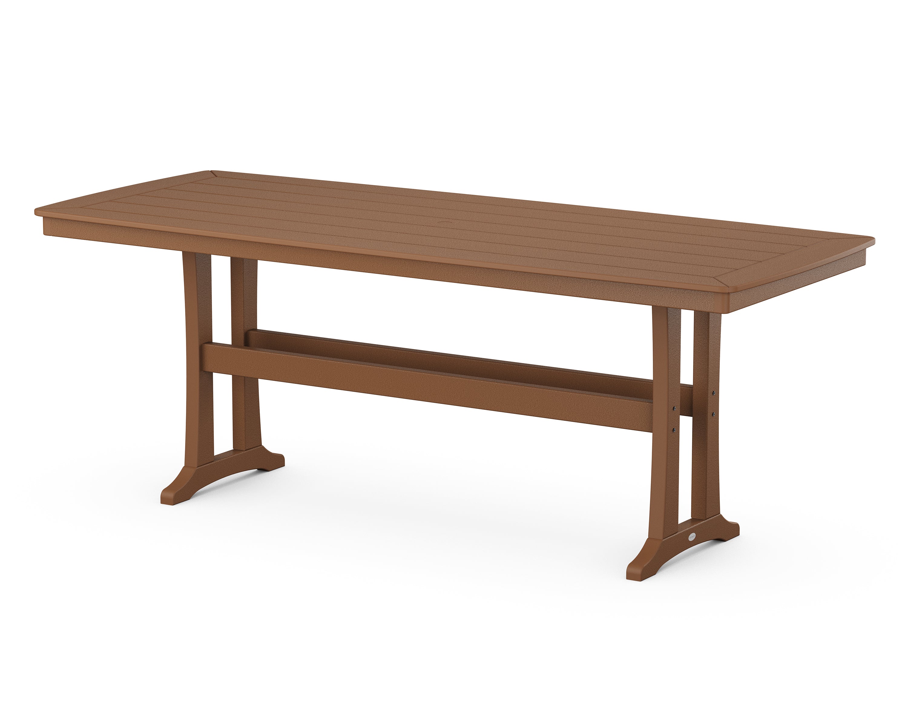 POLYWOOD® Nautical Trestle 39" x 97" Counter Table in Teak